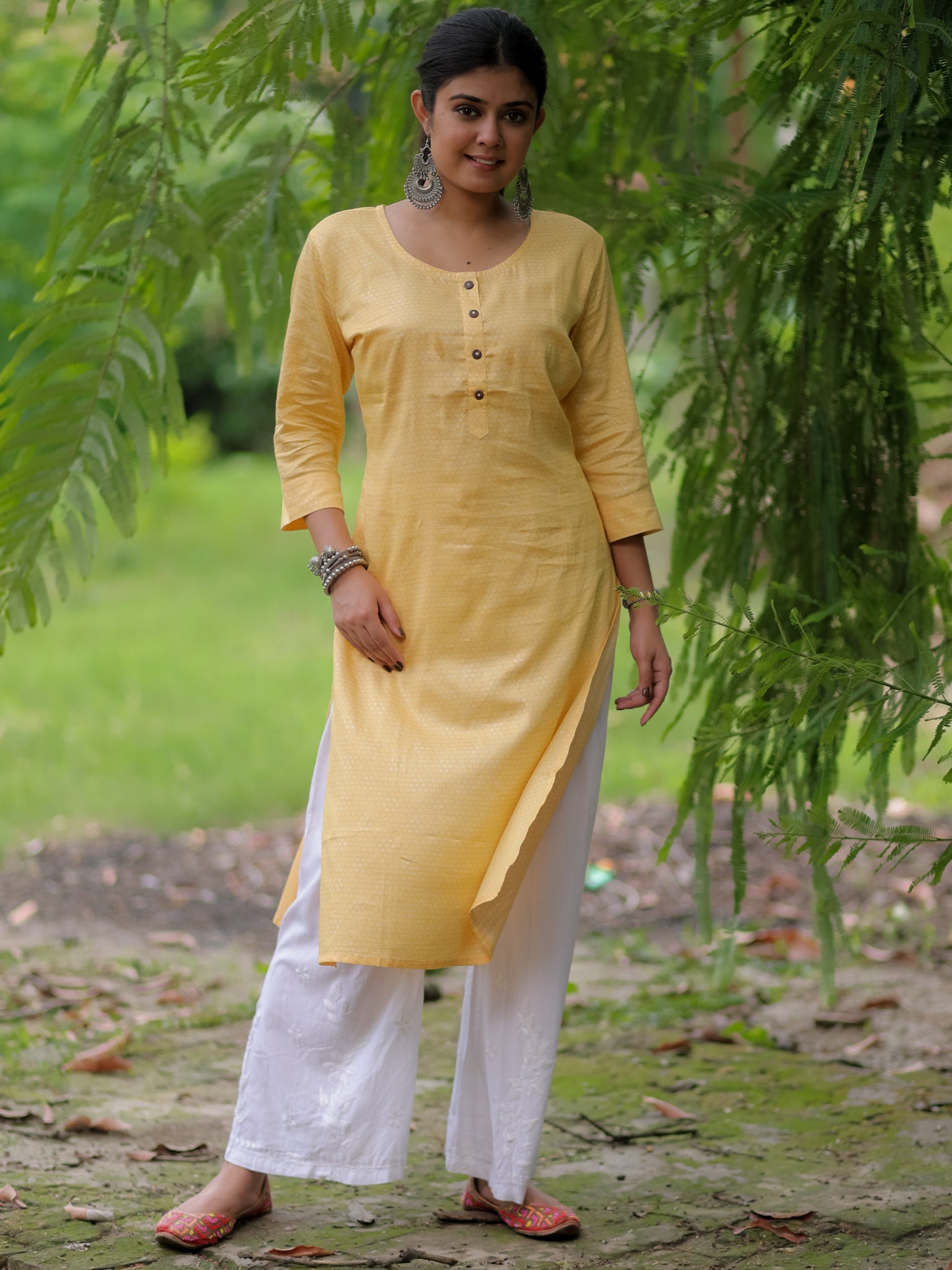 Readymade Modal Kurti- Yellow