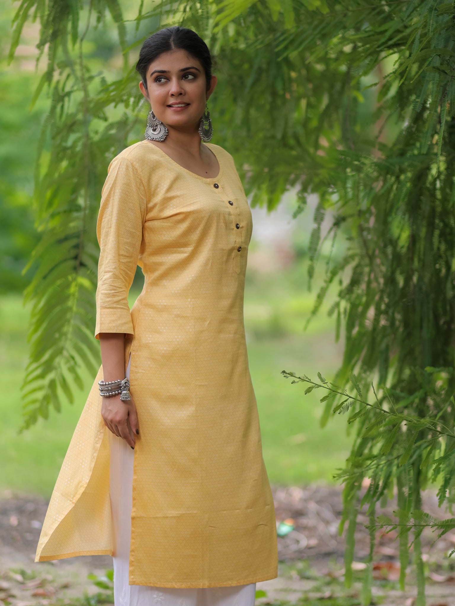 Readymade Modal Kurti- Yellow