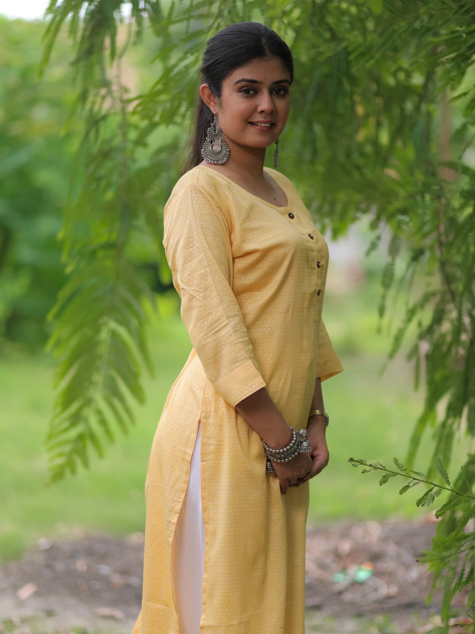 Readymade Modal Kurti- Yellow