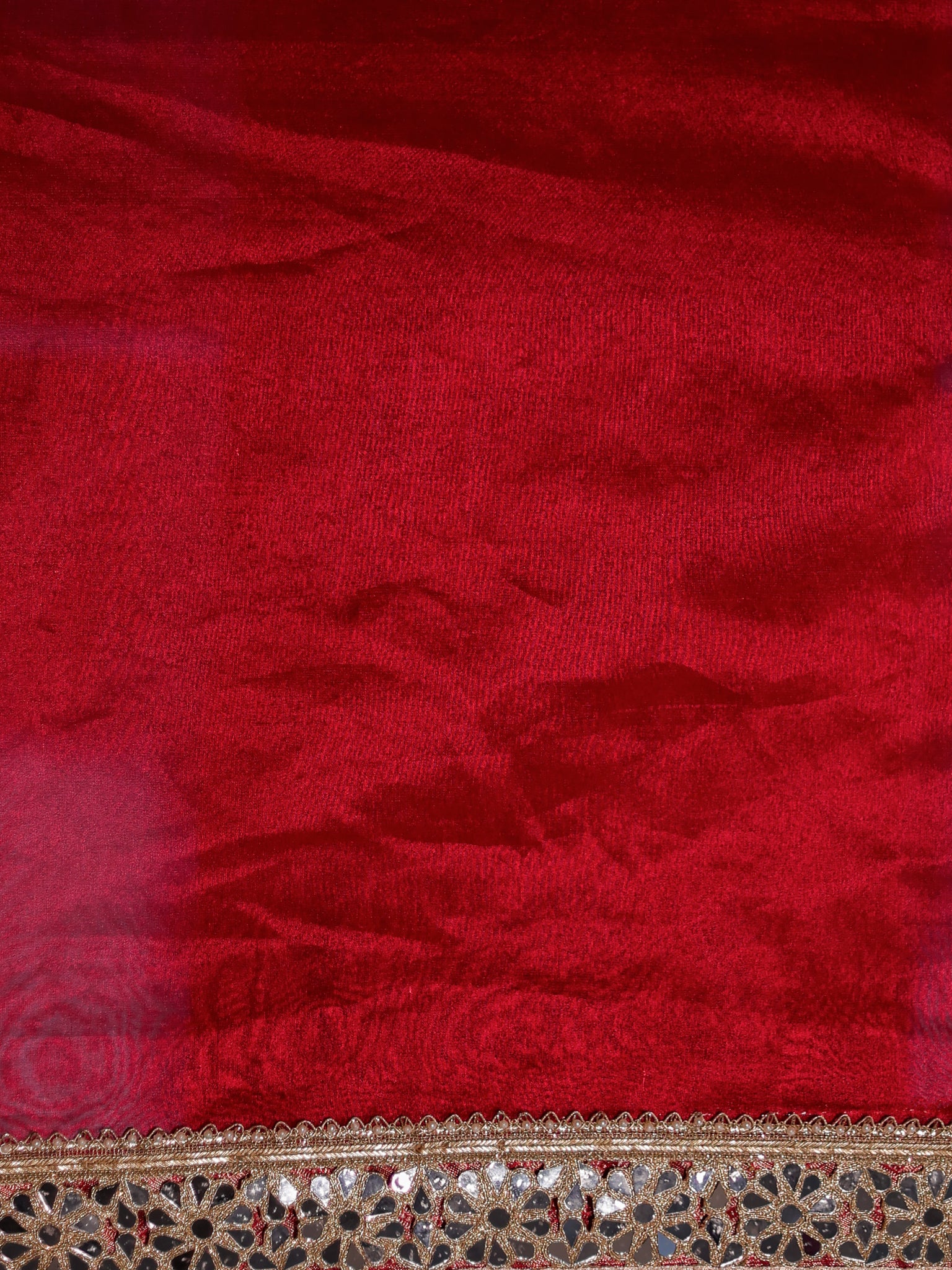 Banarasi Plain Tissue Saree with Lace Border - Magenta