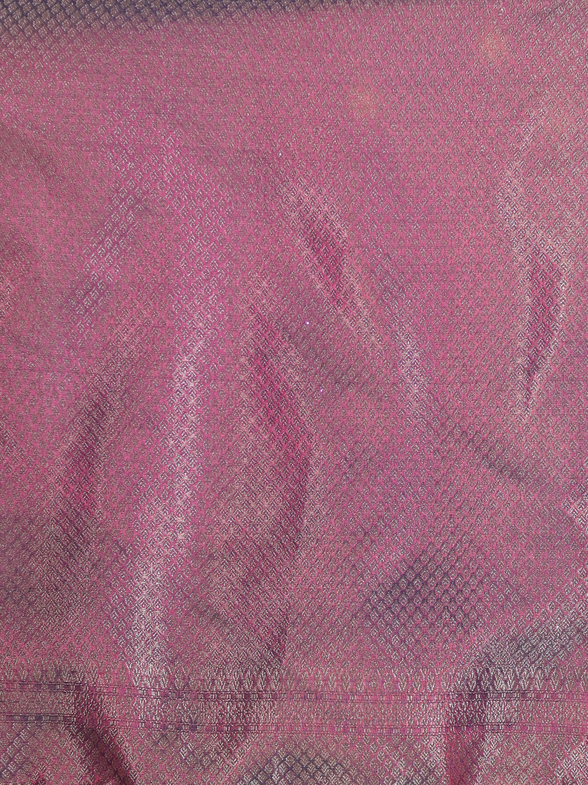 Banarasi Plain Tissue Saree with Lace Border - Purple