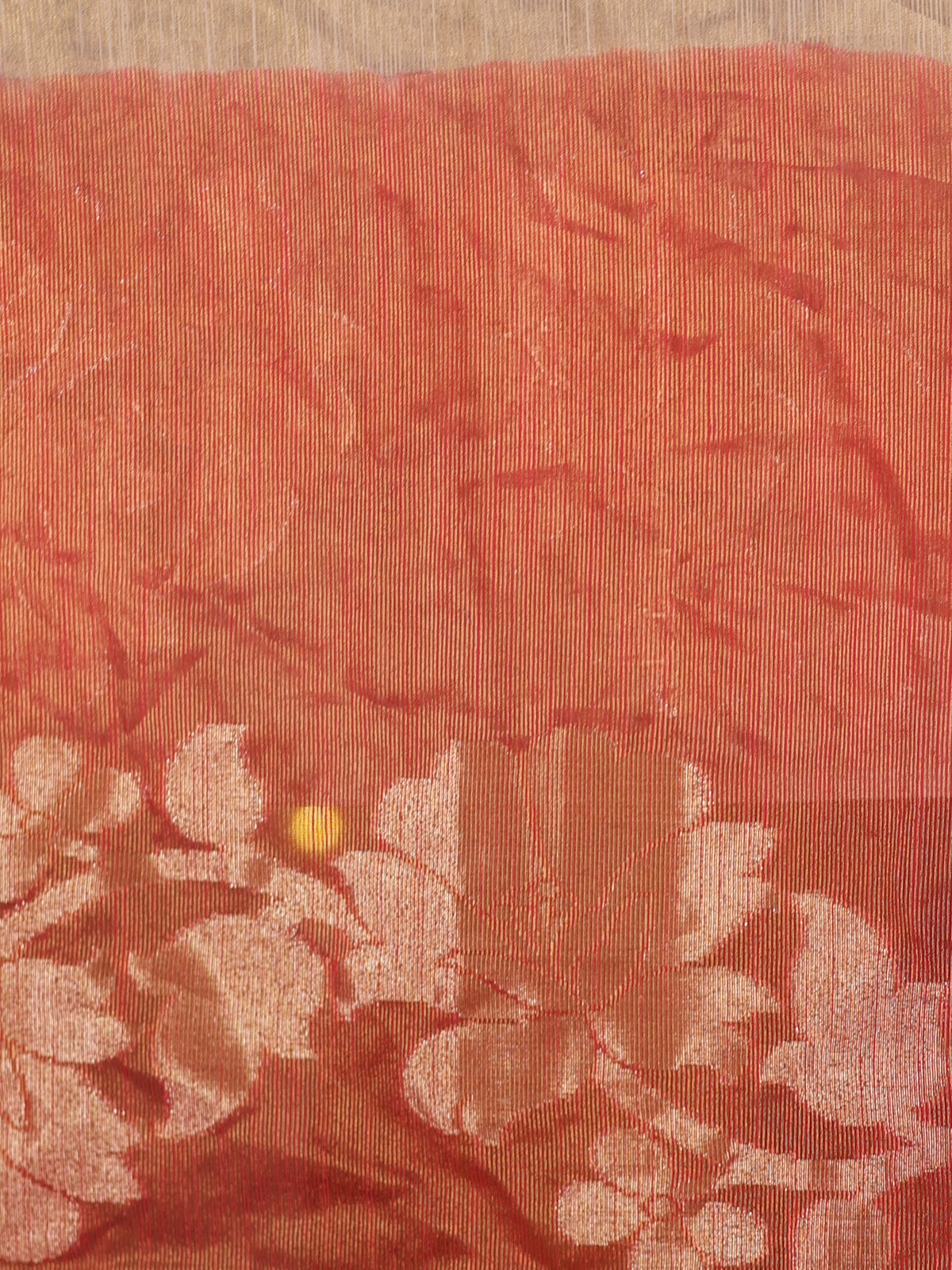 Banarasi Dual Shade Soft Cotton Saree With Lace Border- White & Red