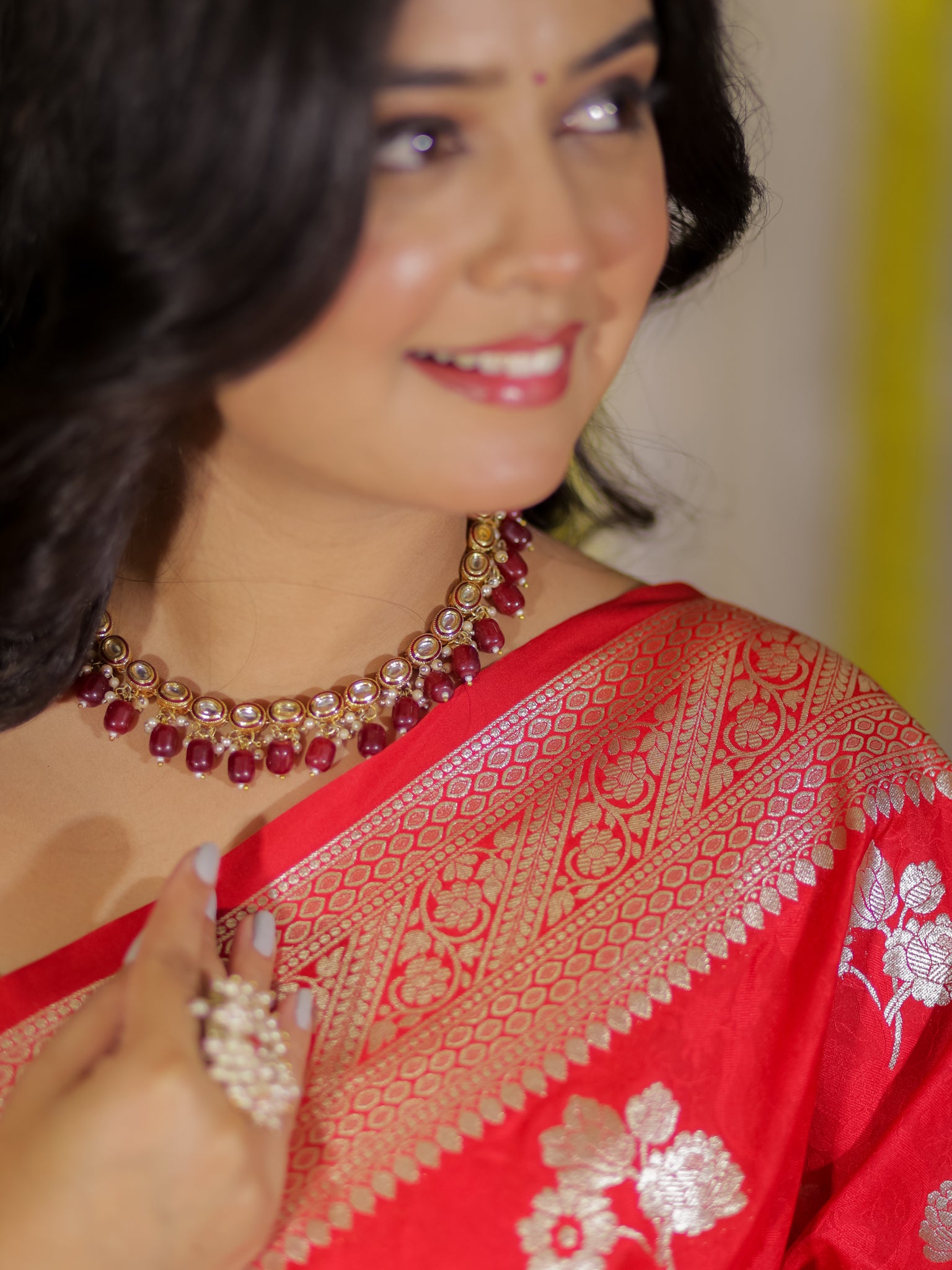 Banarasi Art Katan Silk Saree With Zari Buta Weaving & Tanchoi Weaving- Red