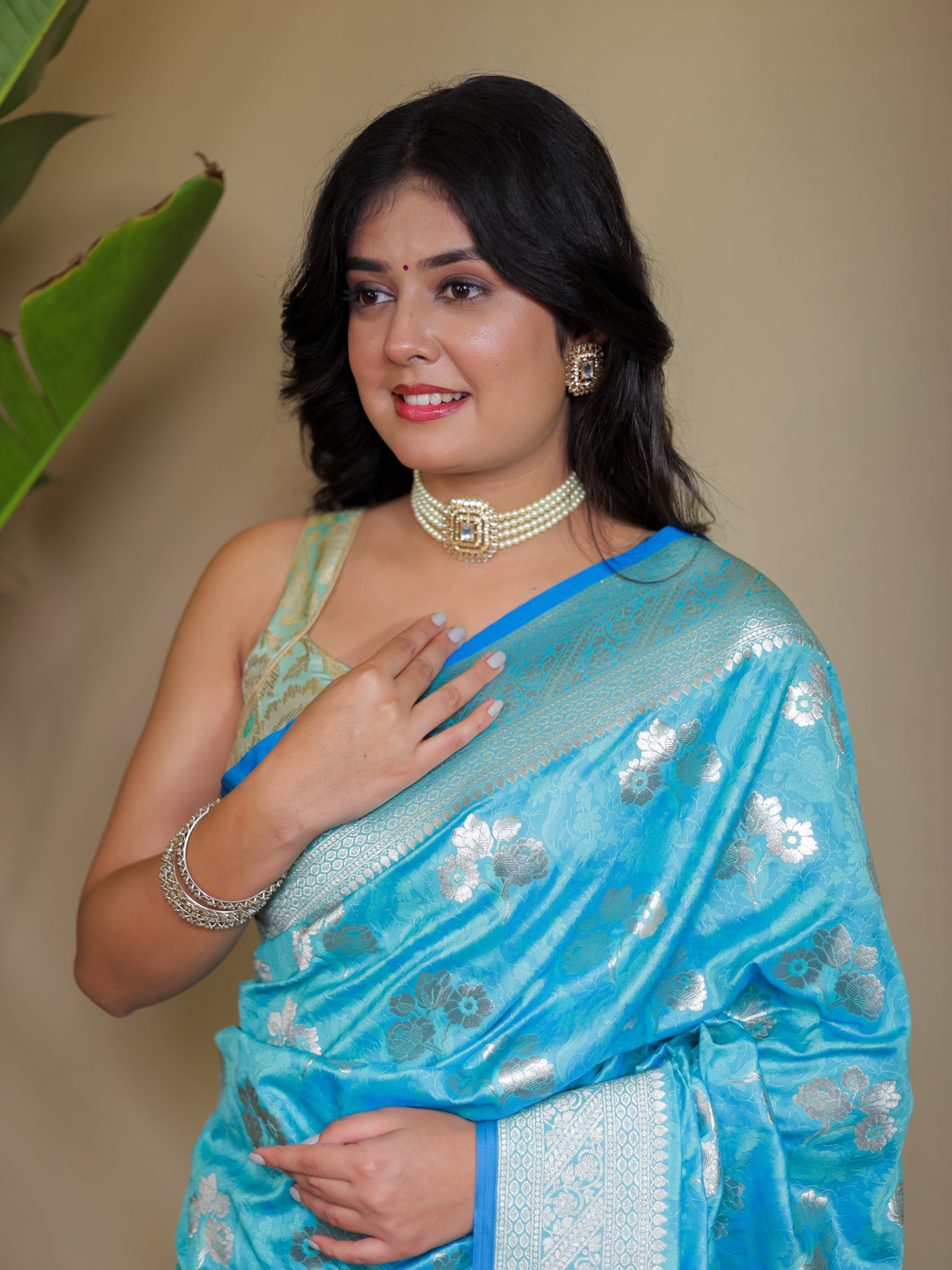 Banarasi Art Katan Silk Saree With Zari Buta Weaving & Tanchoi Weaving- Blue