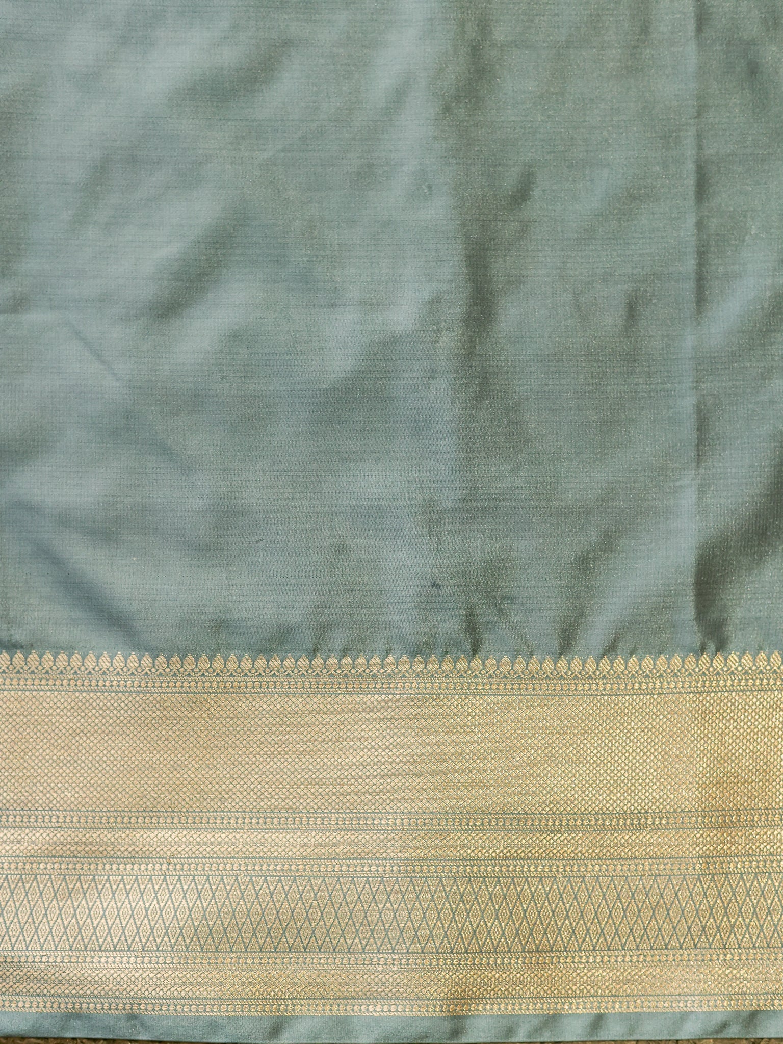 Banarasi Silk Saree With Buti Weaving & Border- Grey