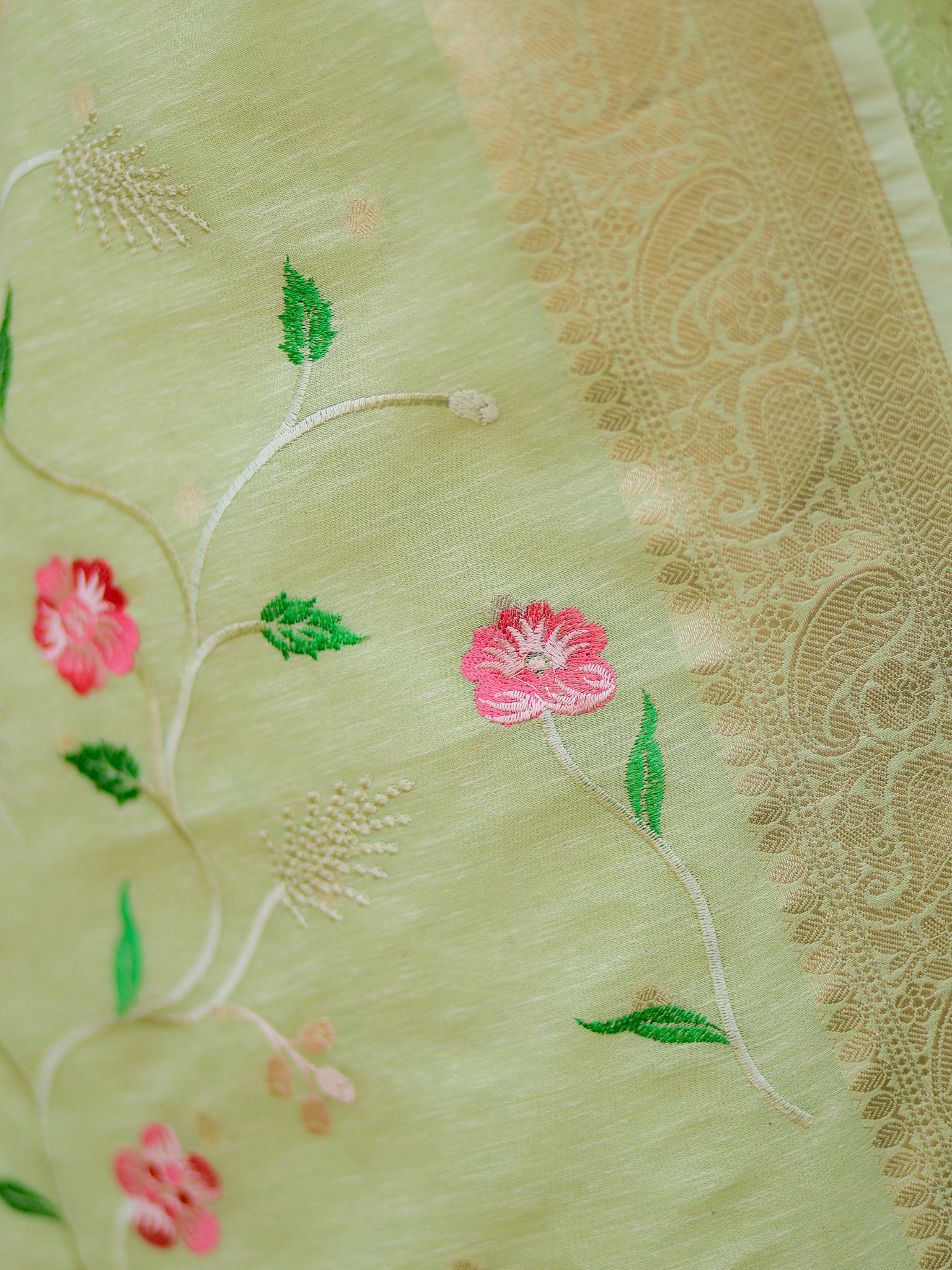 Banarasi Embroidered Salwar Kameez With Dupatta- Green