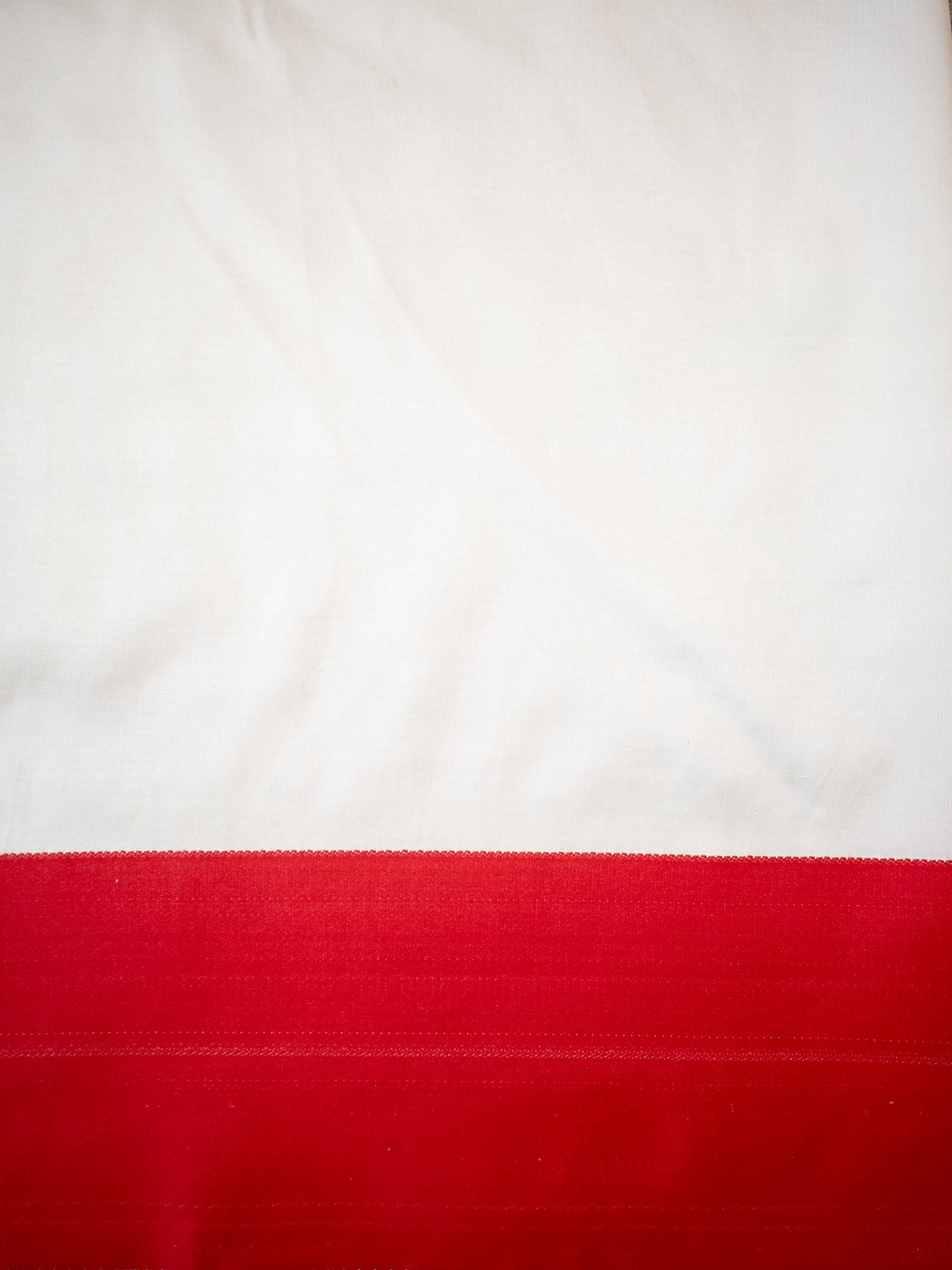 Banarasi Dupion Silk Saree With Contrast Border-Off white & Red