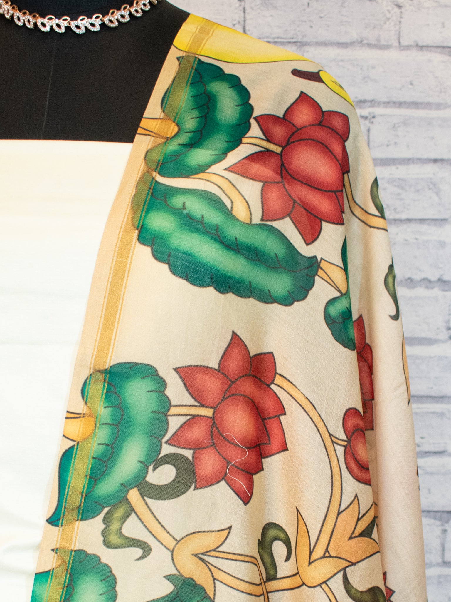 Banarasi Chanderi Digital Print Dupatta - Beige
