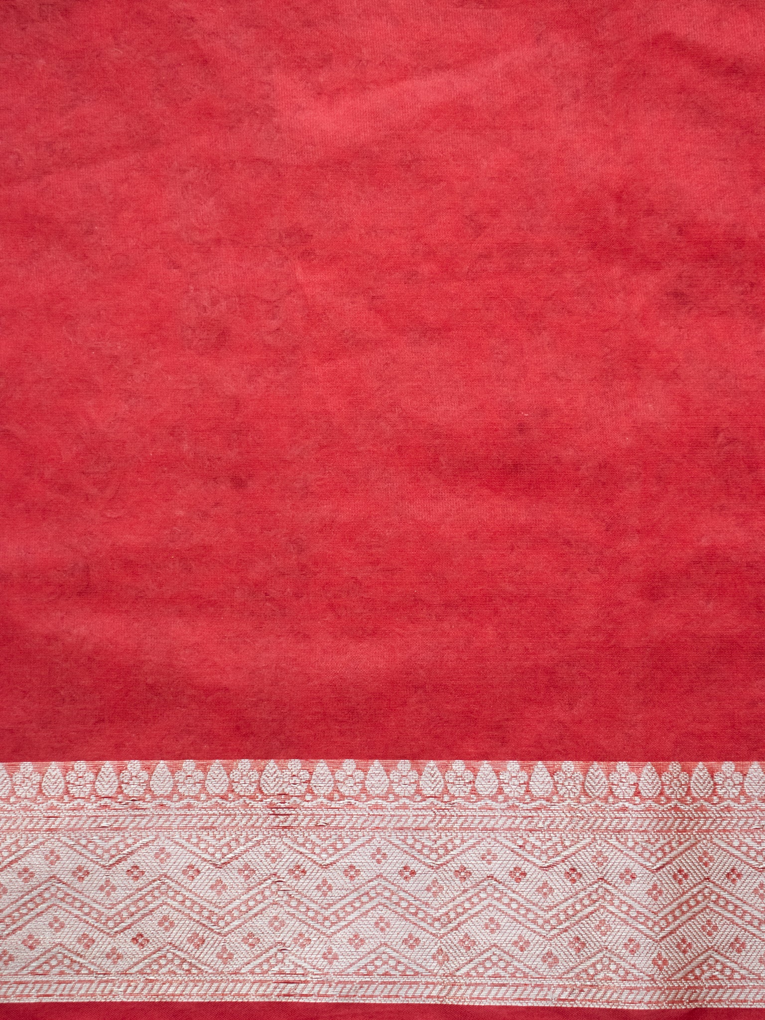 Banarasi Organza Saree With Zari Weaving Border- Red