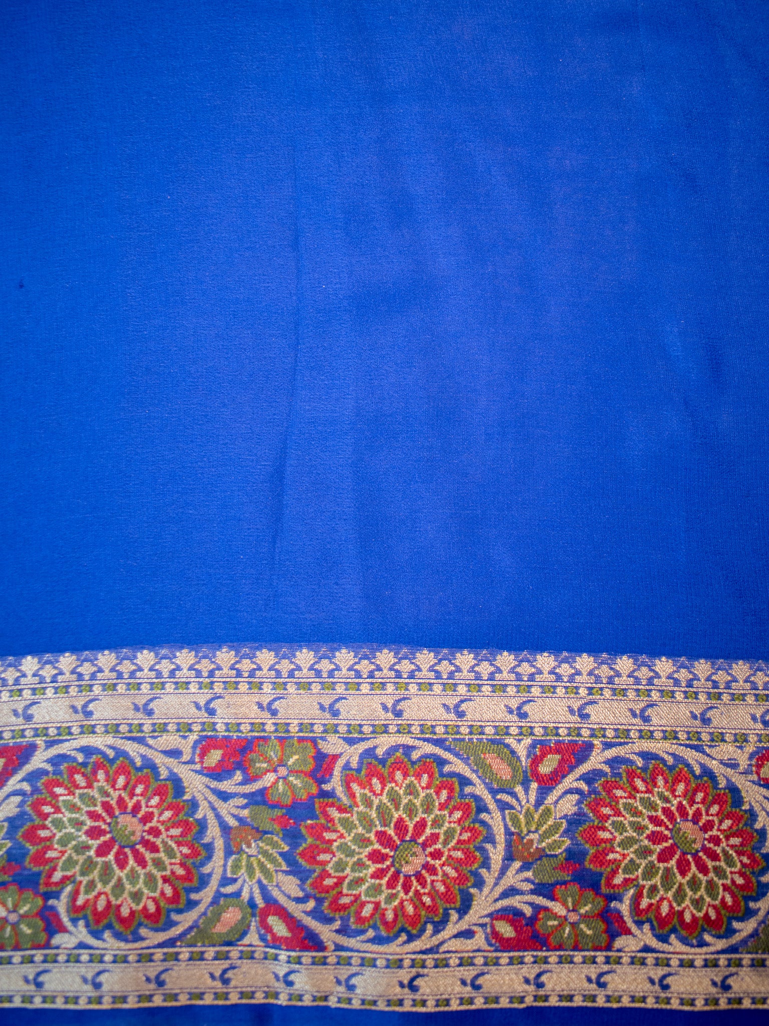 Banaras Pure Georgette Saree With Resham Weaving-Blue
