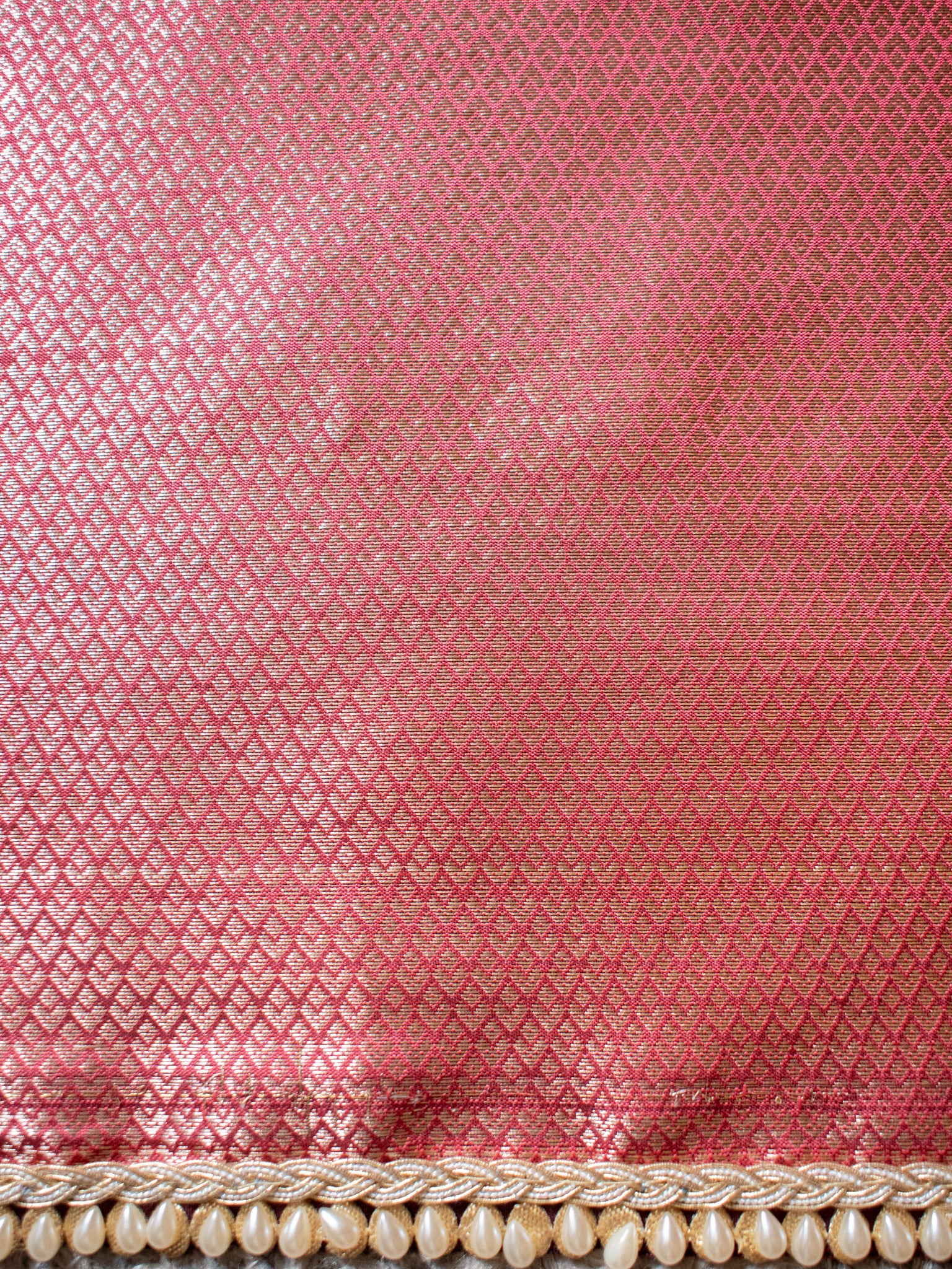 Banarasi Semi Silk Saree With Weaving & Lace Border- Pink