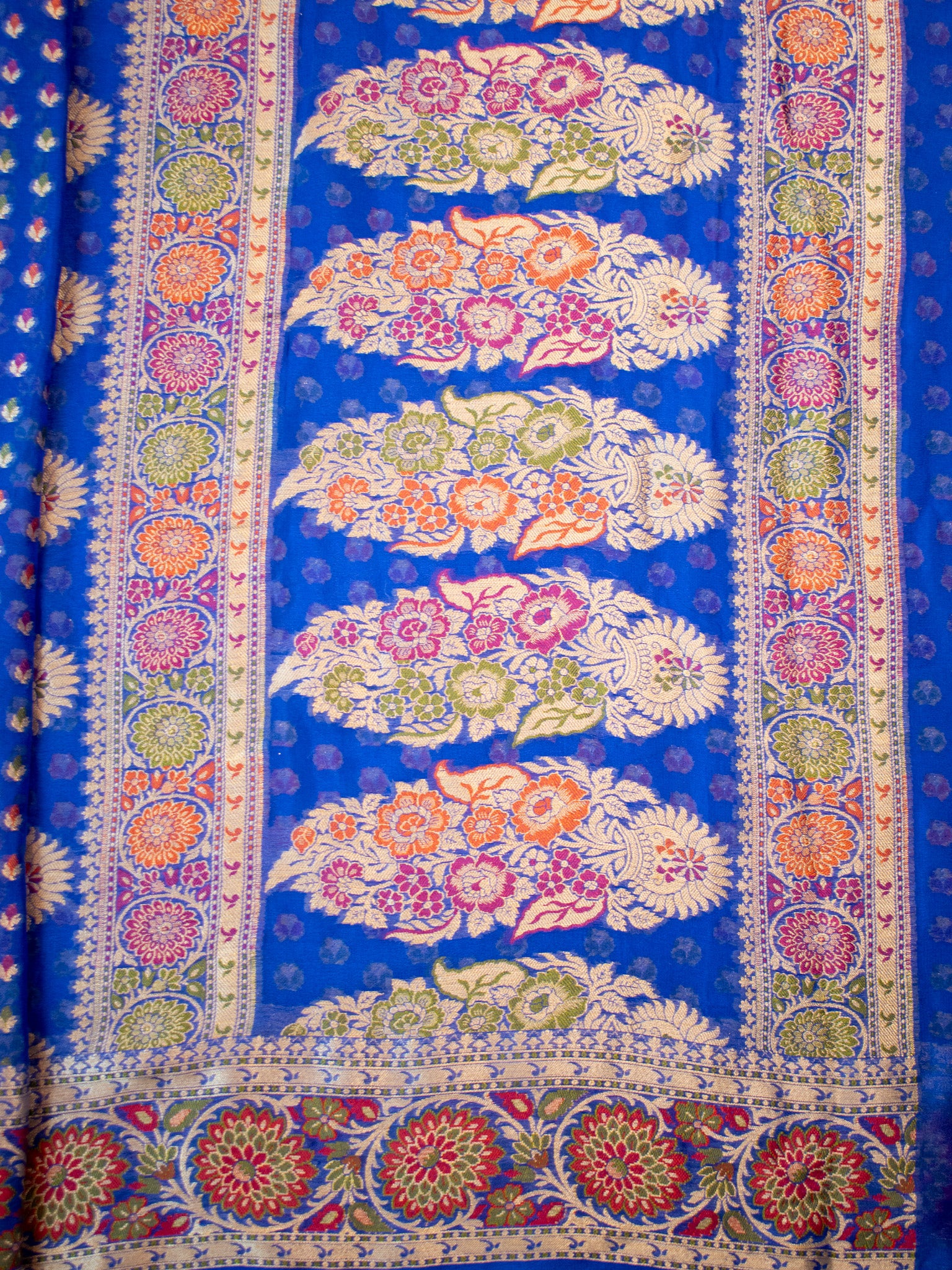 Banaras Pure Georgette Saree With Resham Weaving-Blue