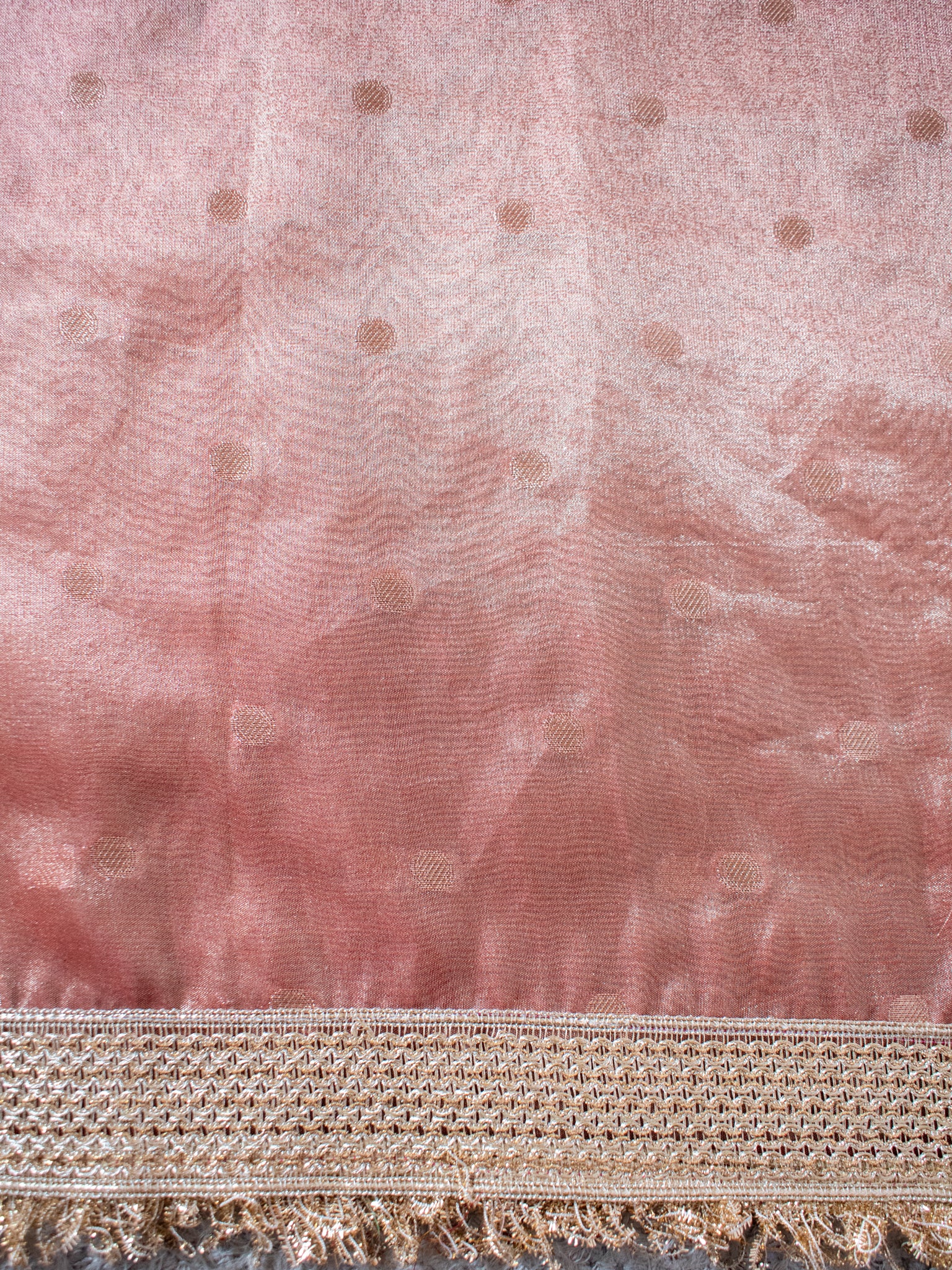 Banarasi Tissue Saree With Buti Weaving & Lace Border