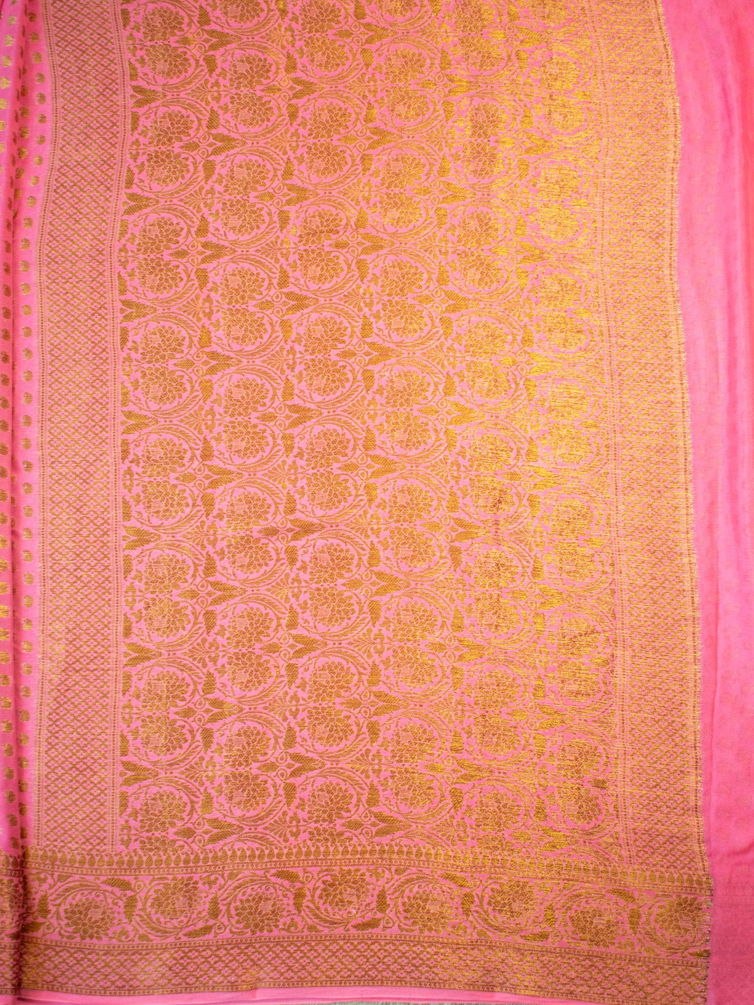 Banaras Pure Georgette Saree With Resham Weaving-Pink