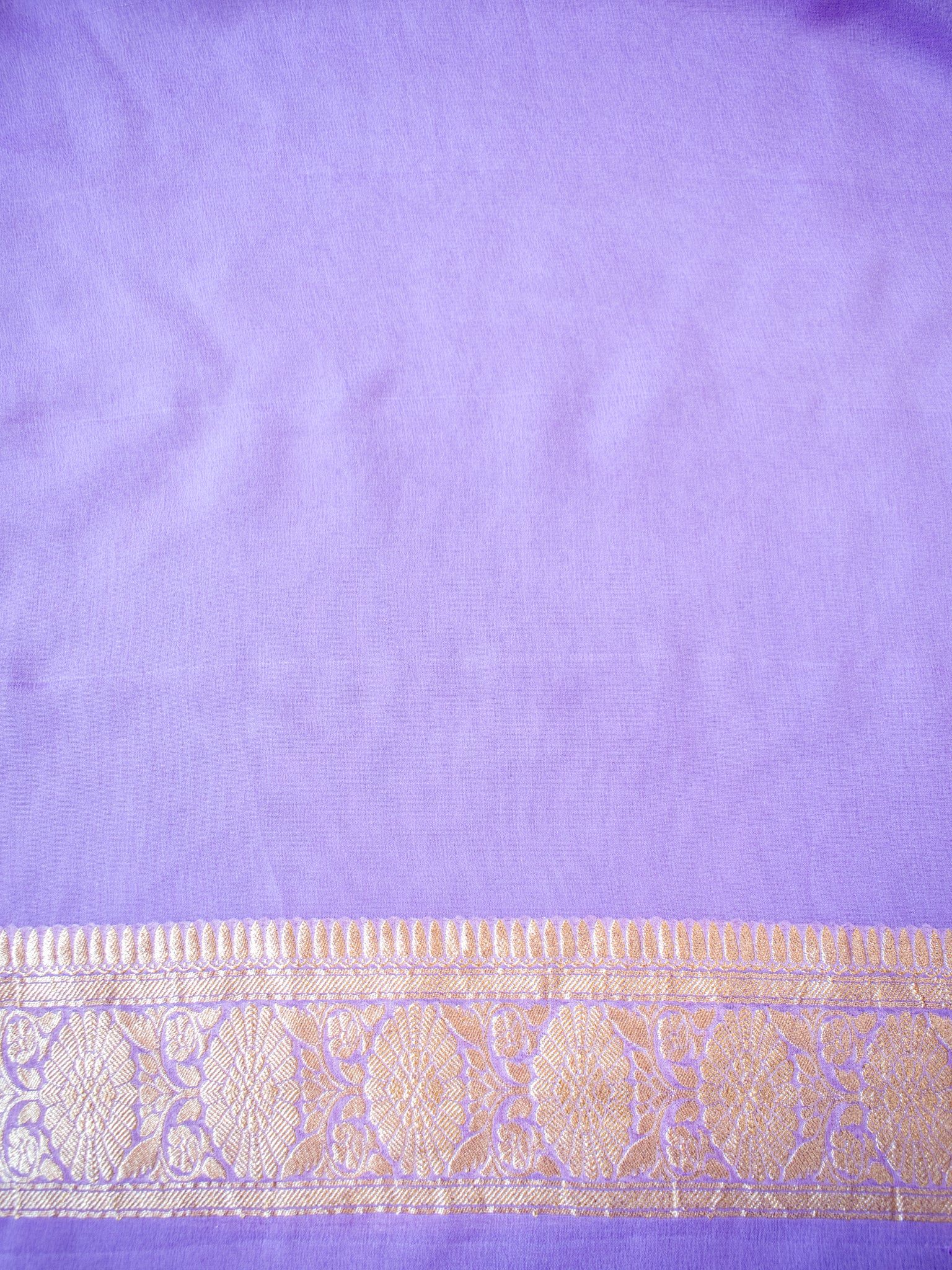 Banarasi Pure Khaddi Georgette Saree With Floral Weaving- Lavender