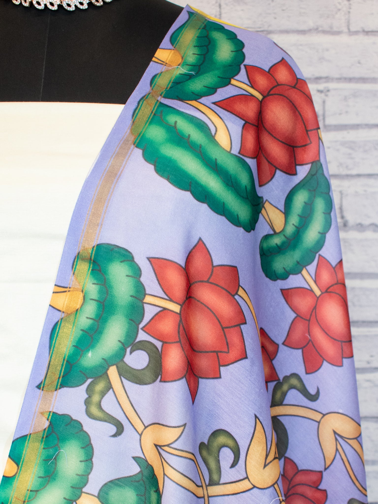 Banarasi Chanderi Digital Print Dupatta - Lavender