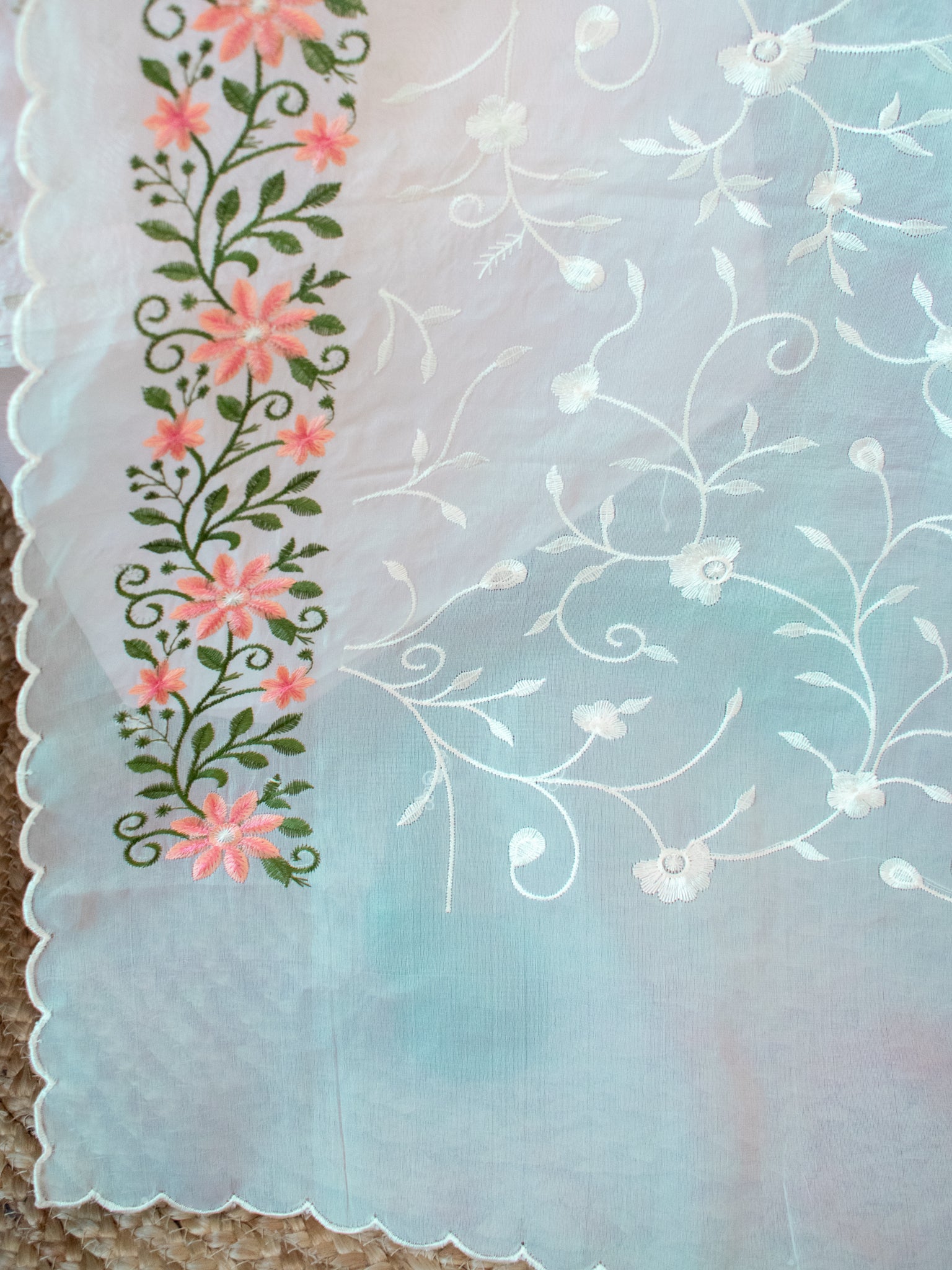 Banarasi Modal Salwar Kameez Fabric With Organza Dupatta- Blue