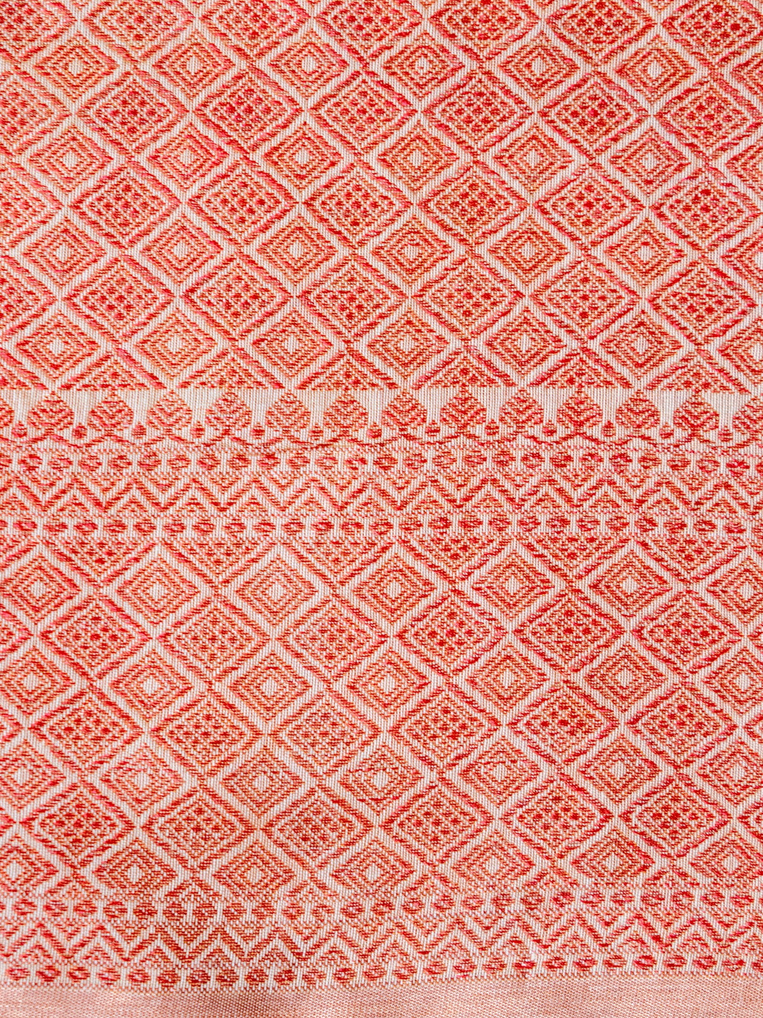 Banarasi Cotton Silk Saree With Zigzag Zari Weaving- Bronze