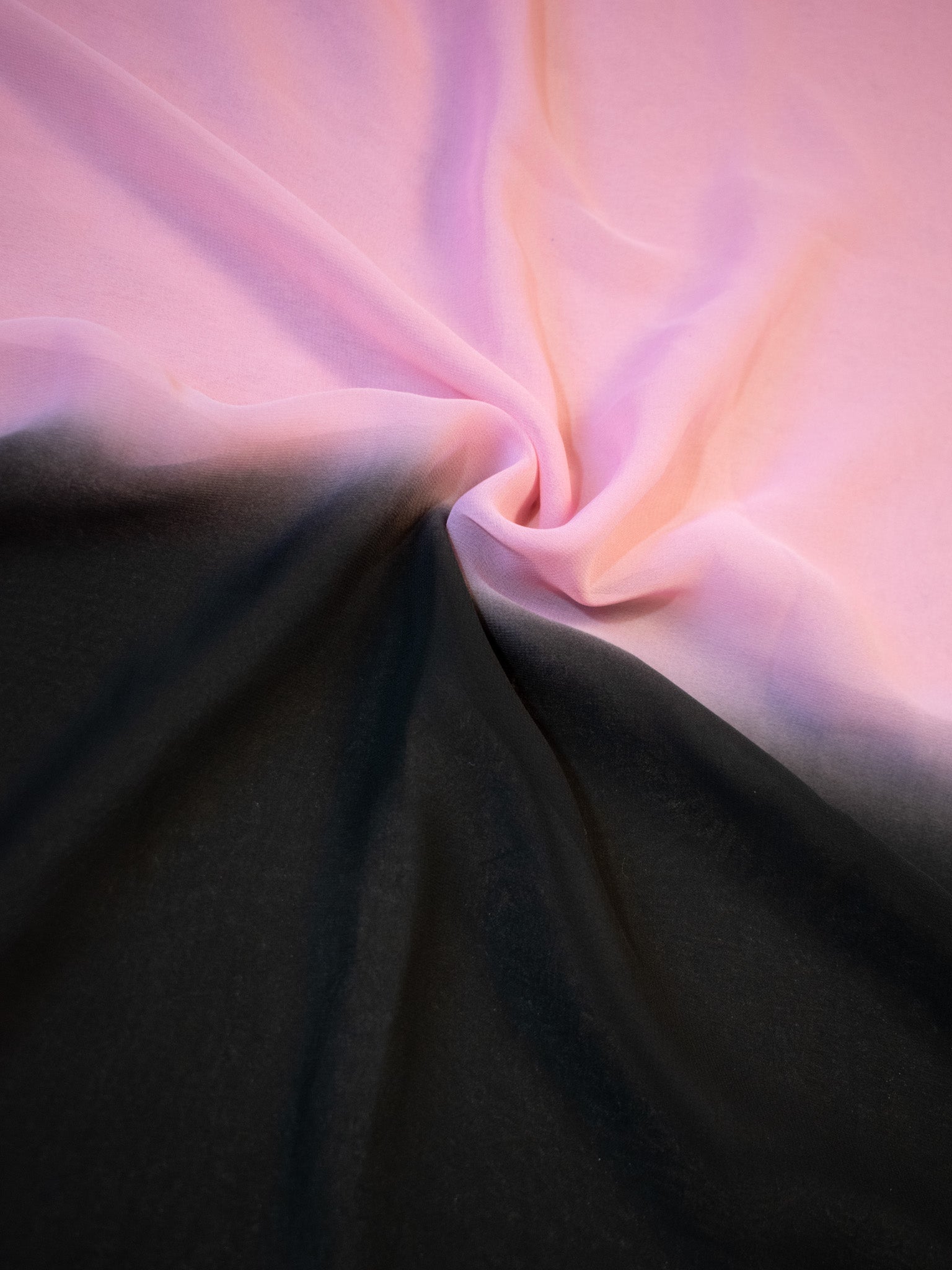 Dual Shade Semi Chiffon Saree - Pink & Black