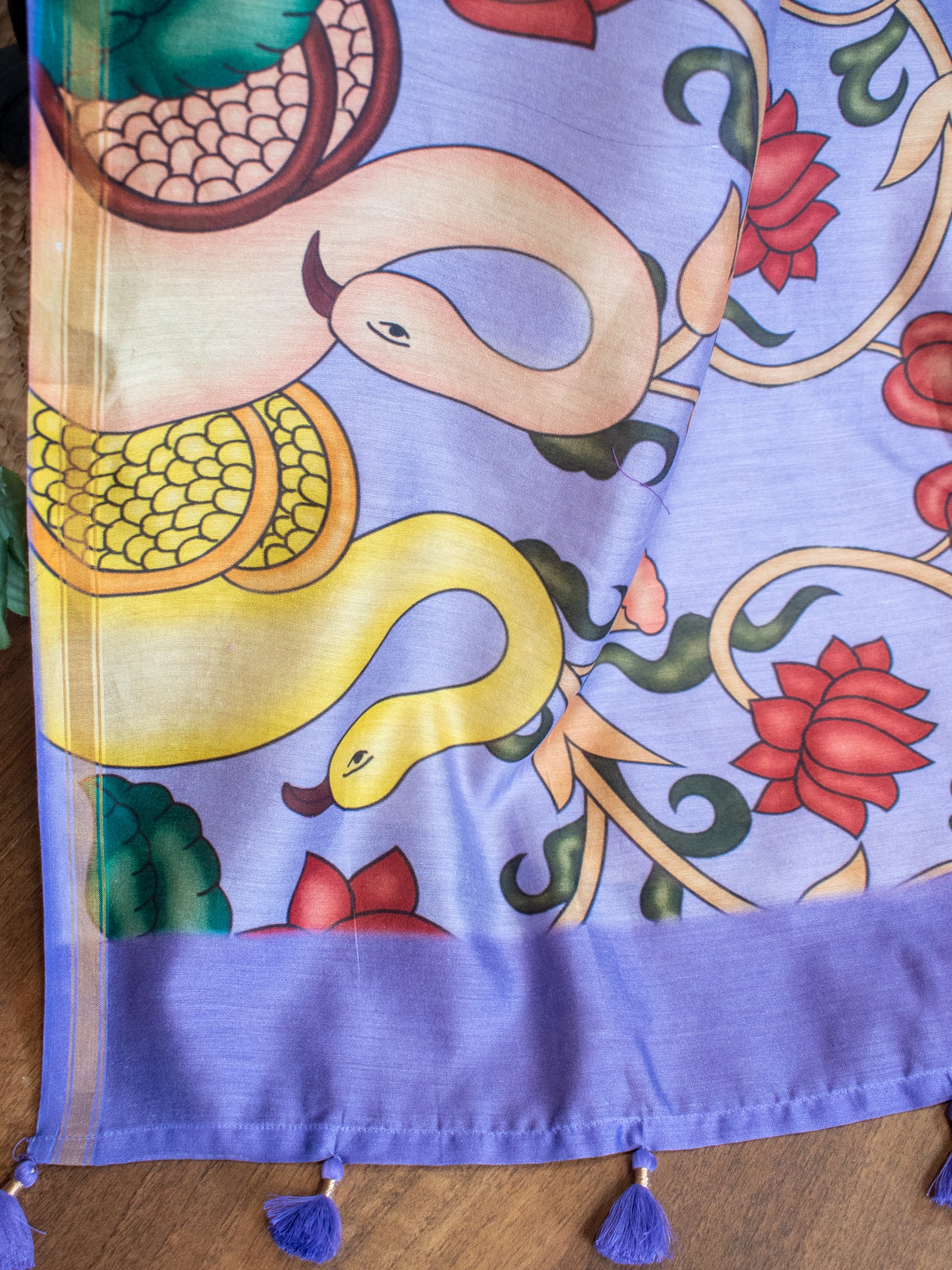 Banarasi Chanderi Digital Print Dupatta - Lavender