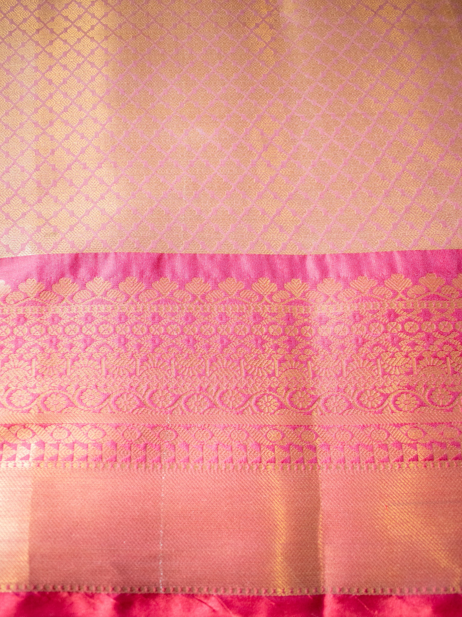 Banarasi Kora Saree With Zari Weaving & Border- Gold