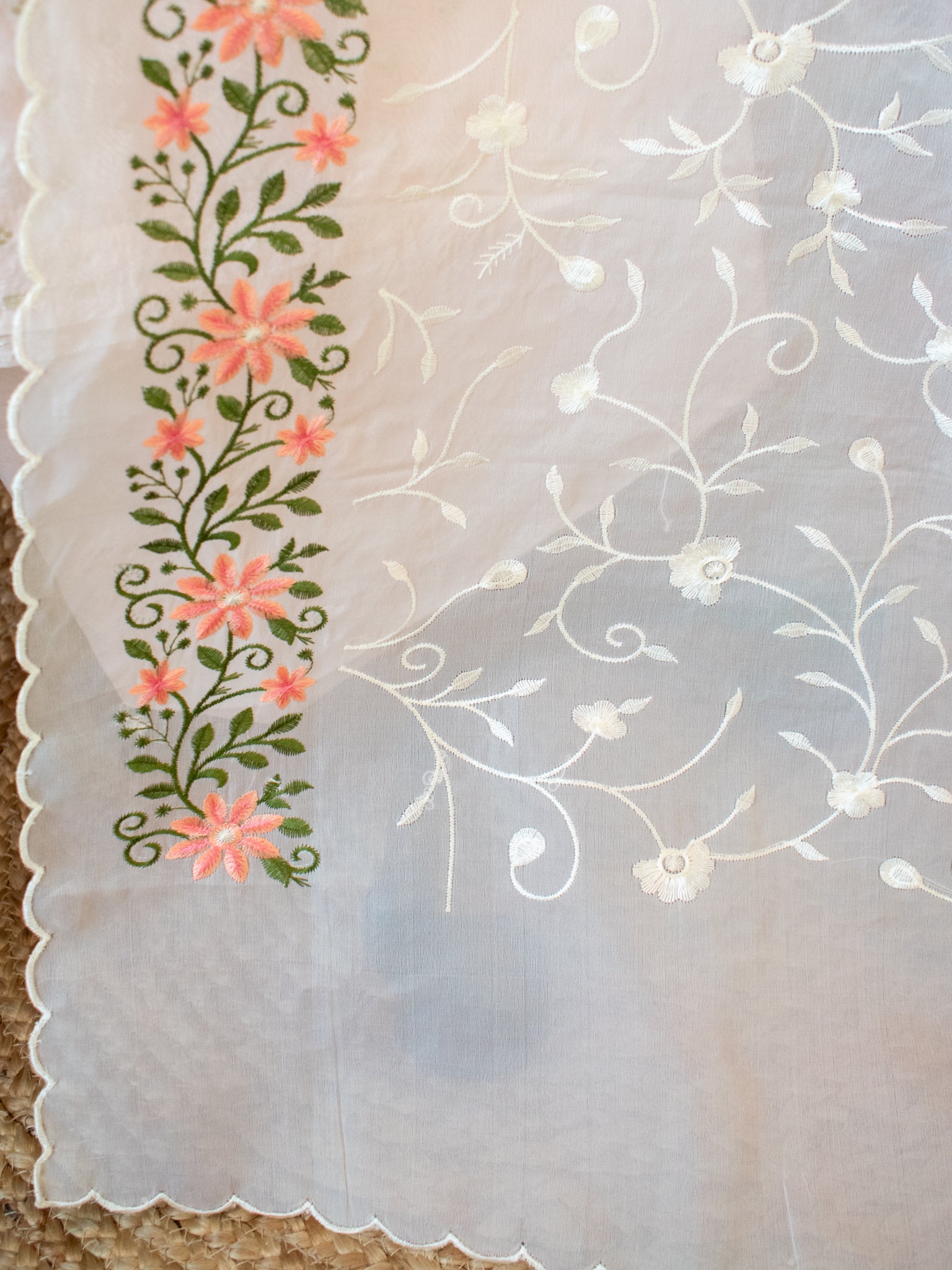 Banarasi Modal Salwar Kameez Fabric With Organza Dupatta- White
