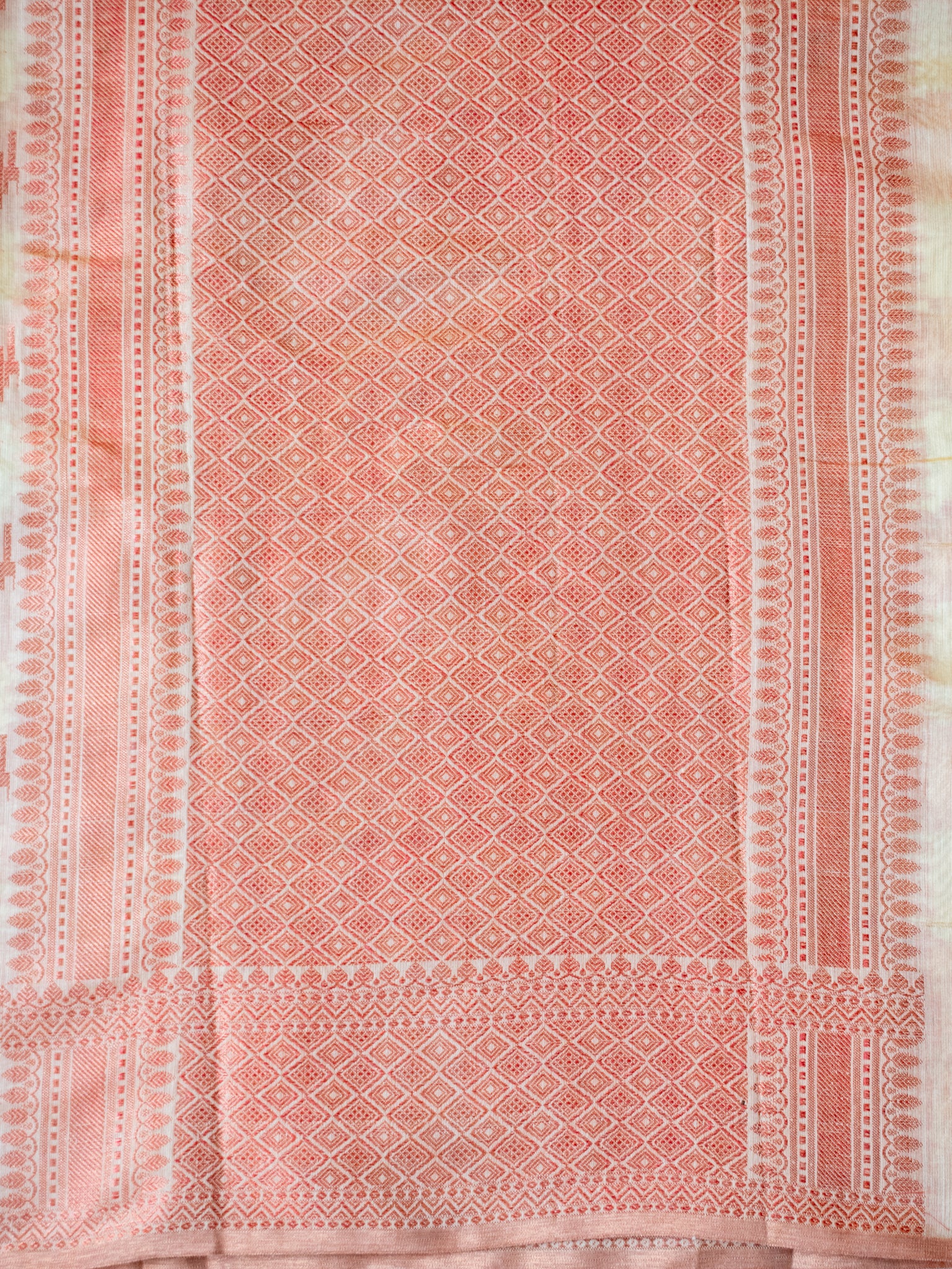 Banarasi Cotton Silk Saree With Zigzag Zari Weaving- Bronze