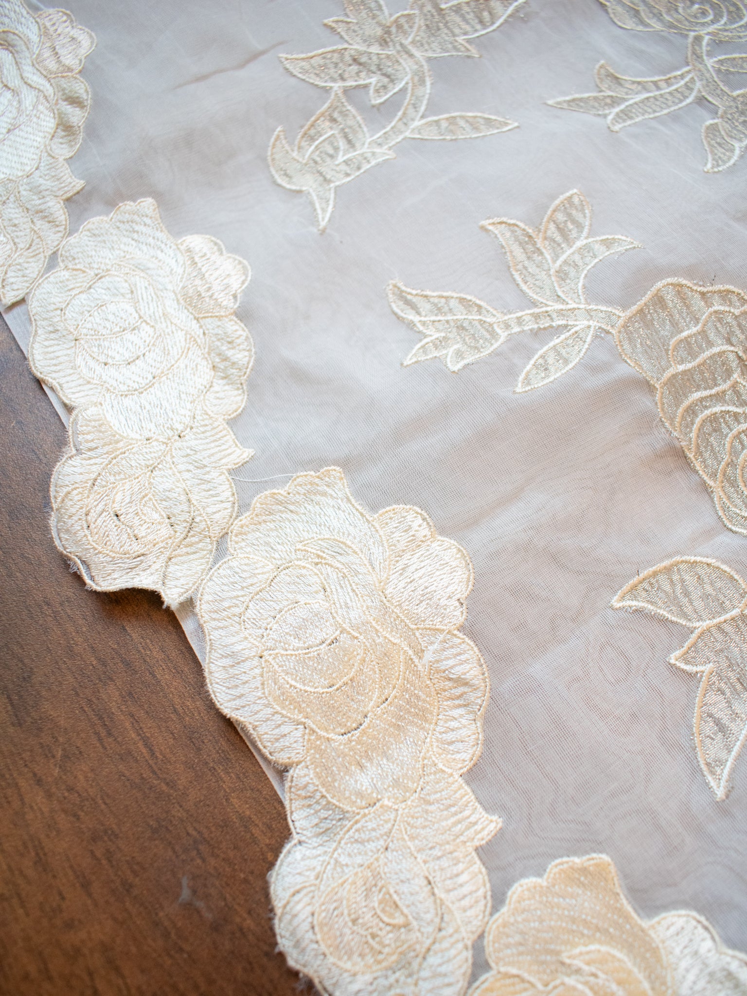 Banarasi Pure Organza Saree With Floral Cutwork & Hand Embroidery-Off White