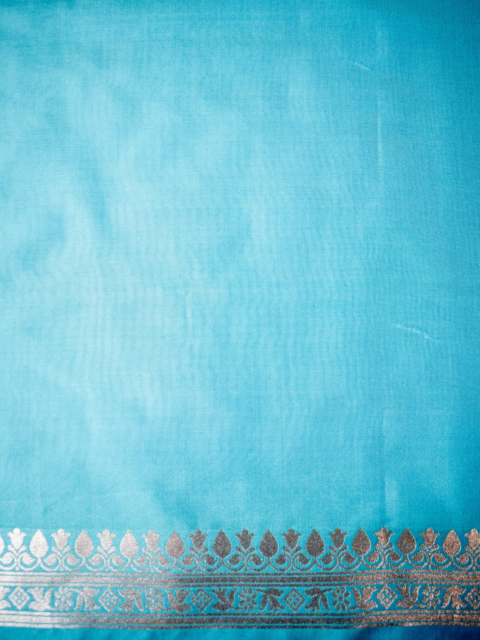 Banarasi Art Katan Silk Saree With Zari Buta Weaving & Tanchoi Weaving-Aqua Blue