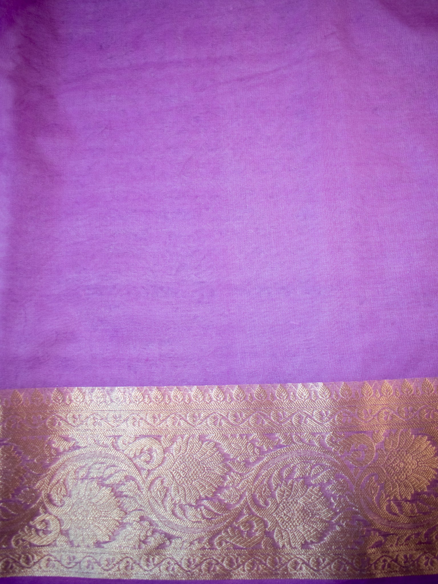 Banarasi Organza Saree With Zari Border-Lavender