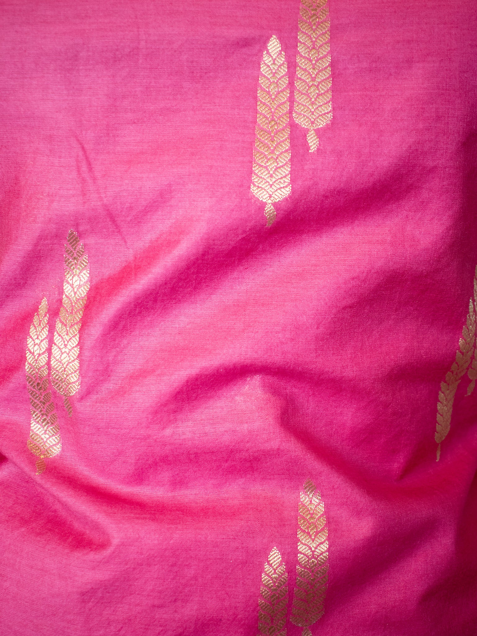 Banarasi Cotton Salwar Kameez Material With Silver Zari Weaving & Dupatta-Pink