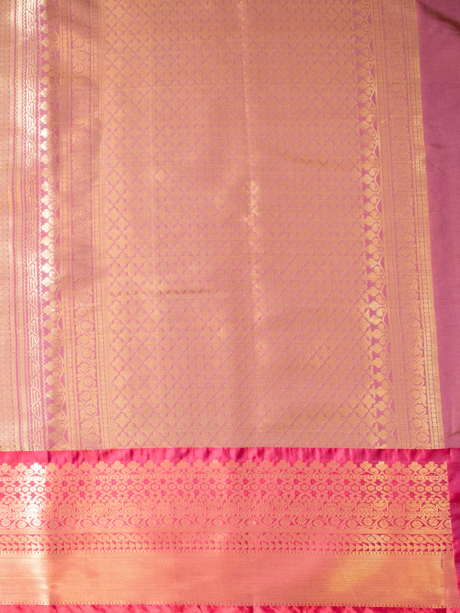 Banarasi Kora Saree With Zari Weaving & Border- Gold
