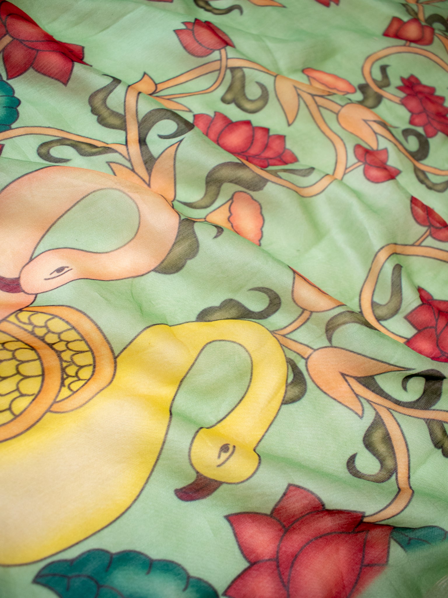 Banarasi Chanderi Digital Print Dupatta - Green