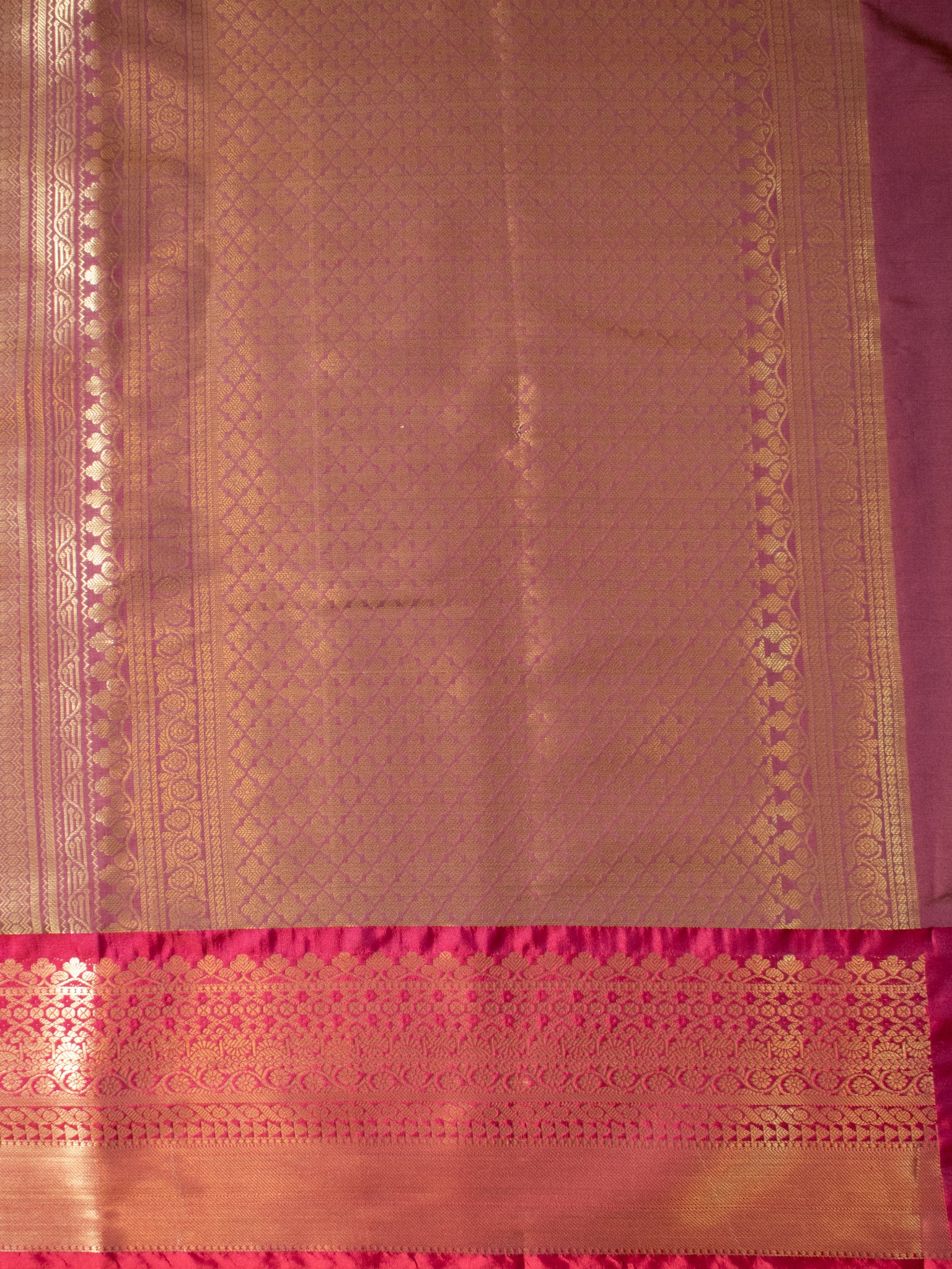 Banarasi Kora Saree With Zari Weaving & Border- Gold