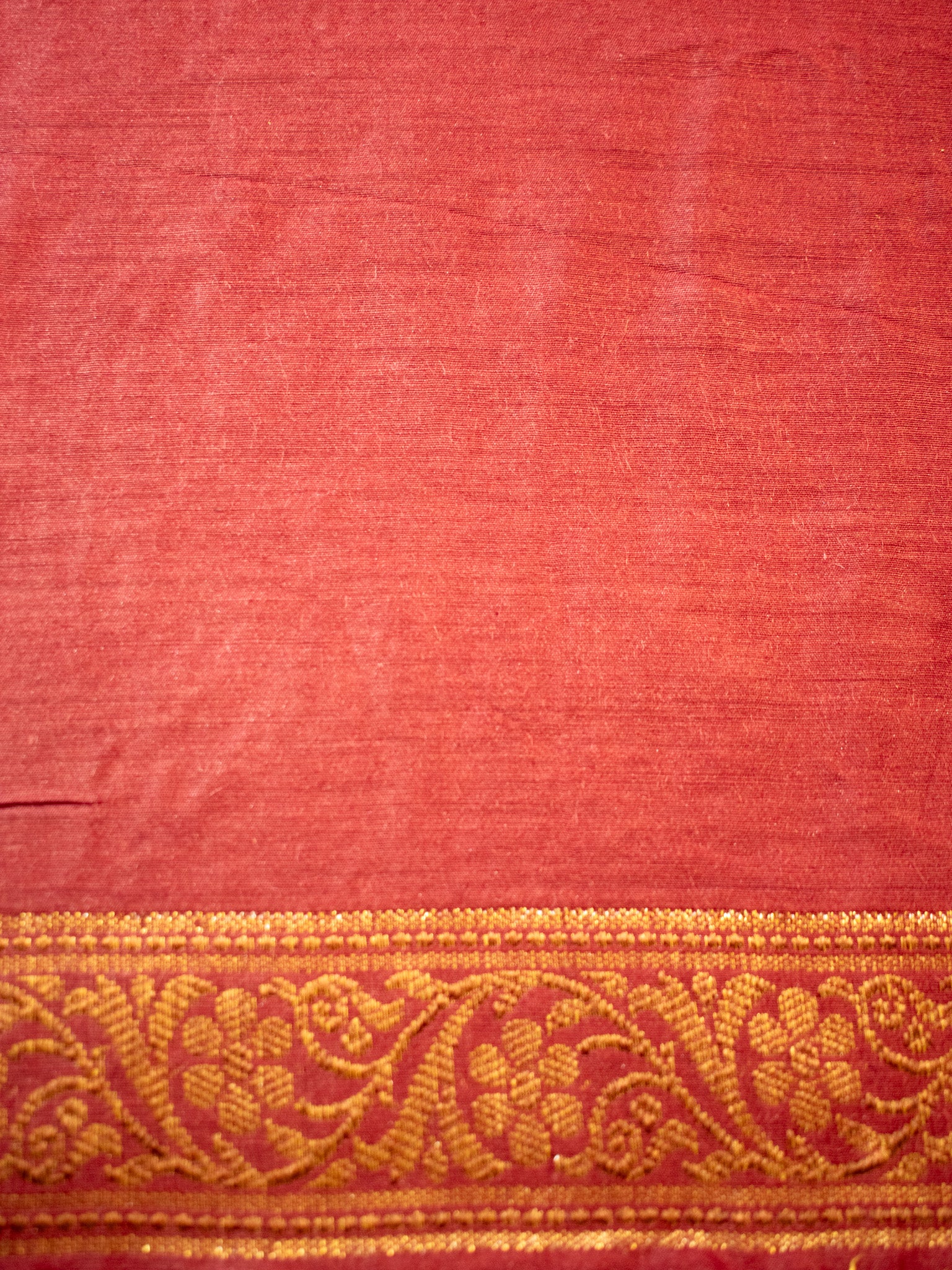 Banarasi Handwoven Pure Muga Silk Saree With Antique Resham Border- Off White