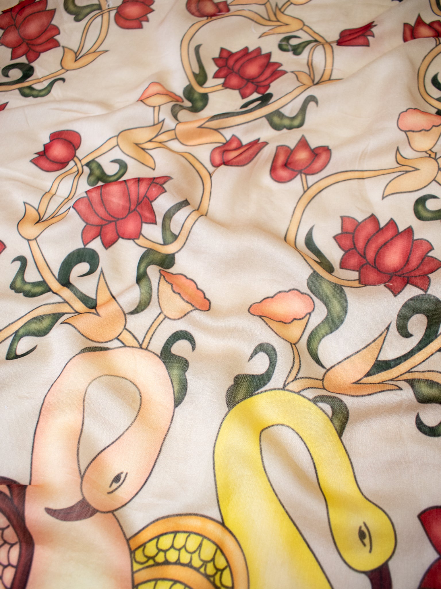 Banarasi Chanderi Digital Print Dupatta - Beige