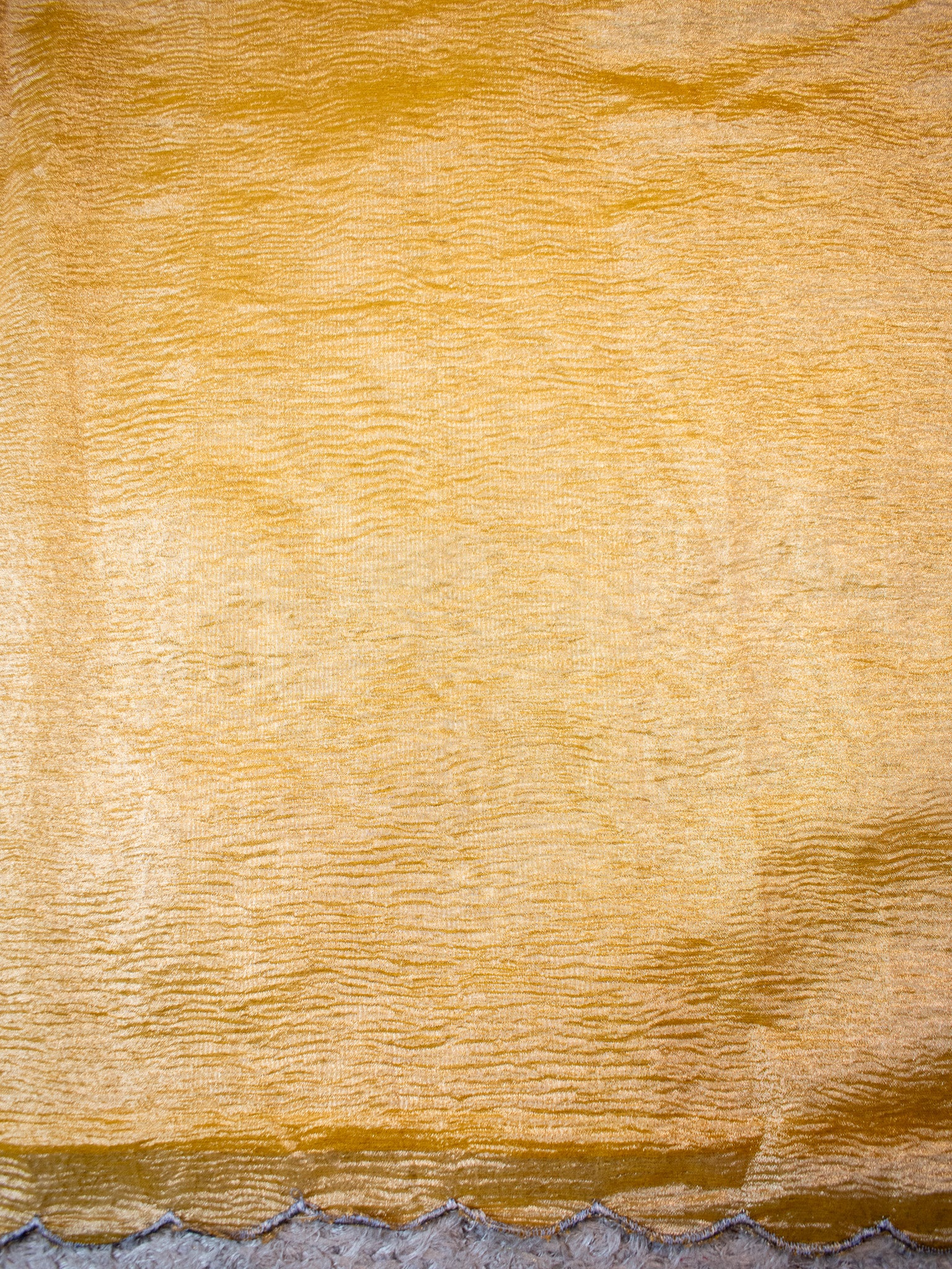 Banarasi Crushed Tissue Saree With Embroidered Border-Yellow