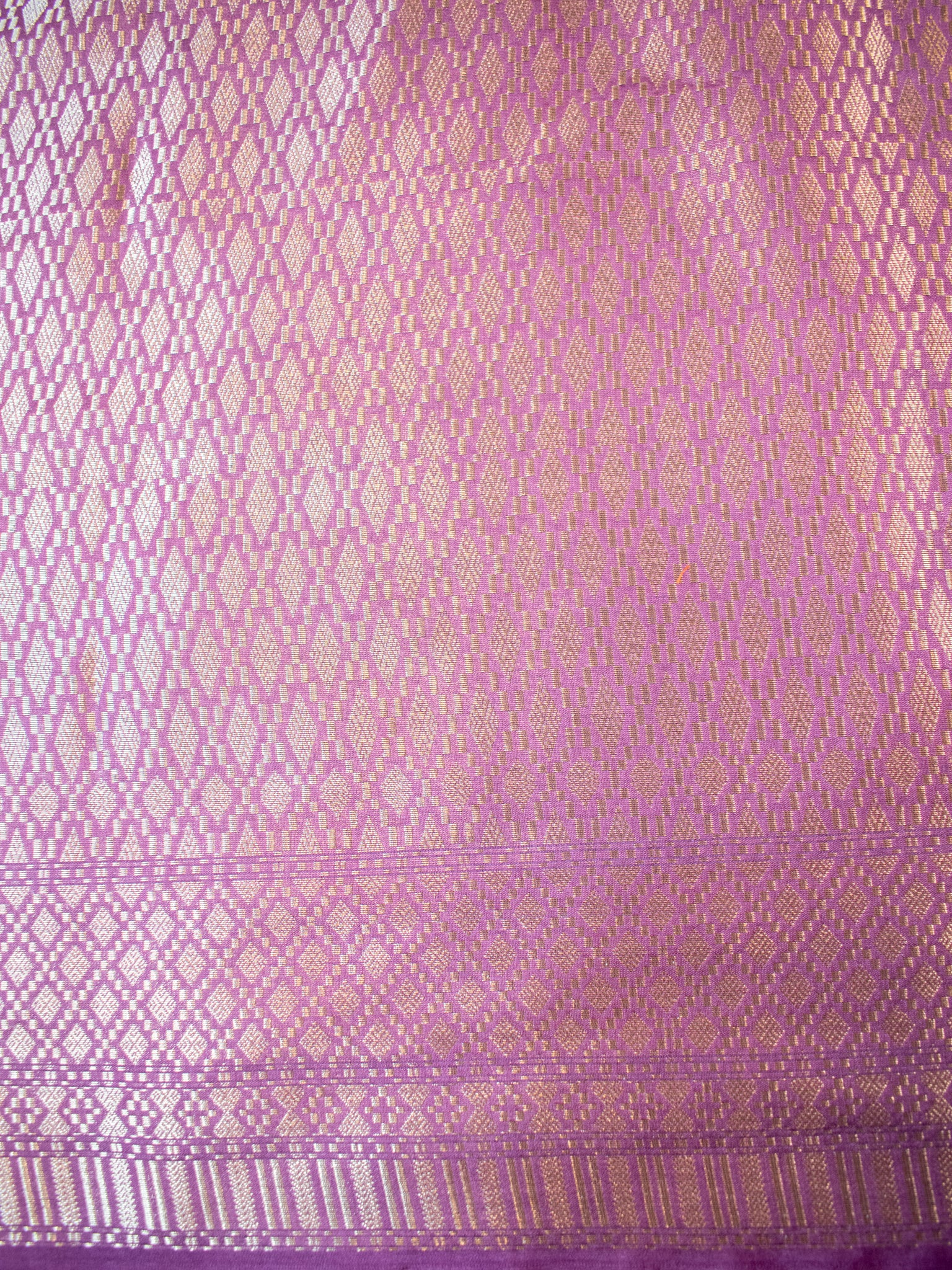 Banarasi Semi Georgette Saree with Floral Weaving & Border- Mauve