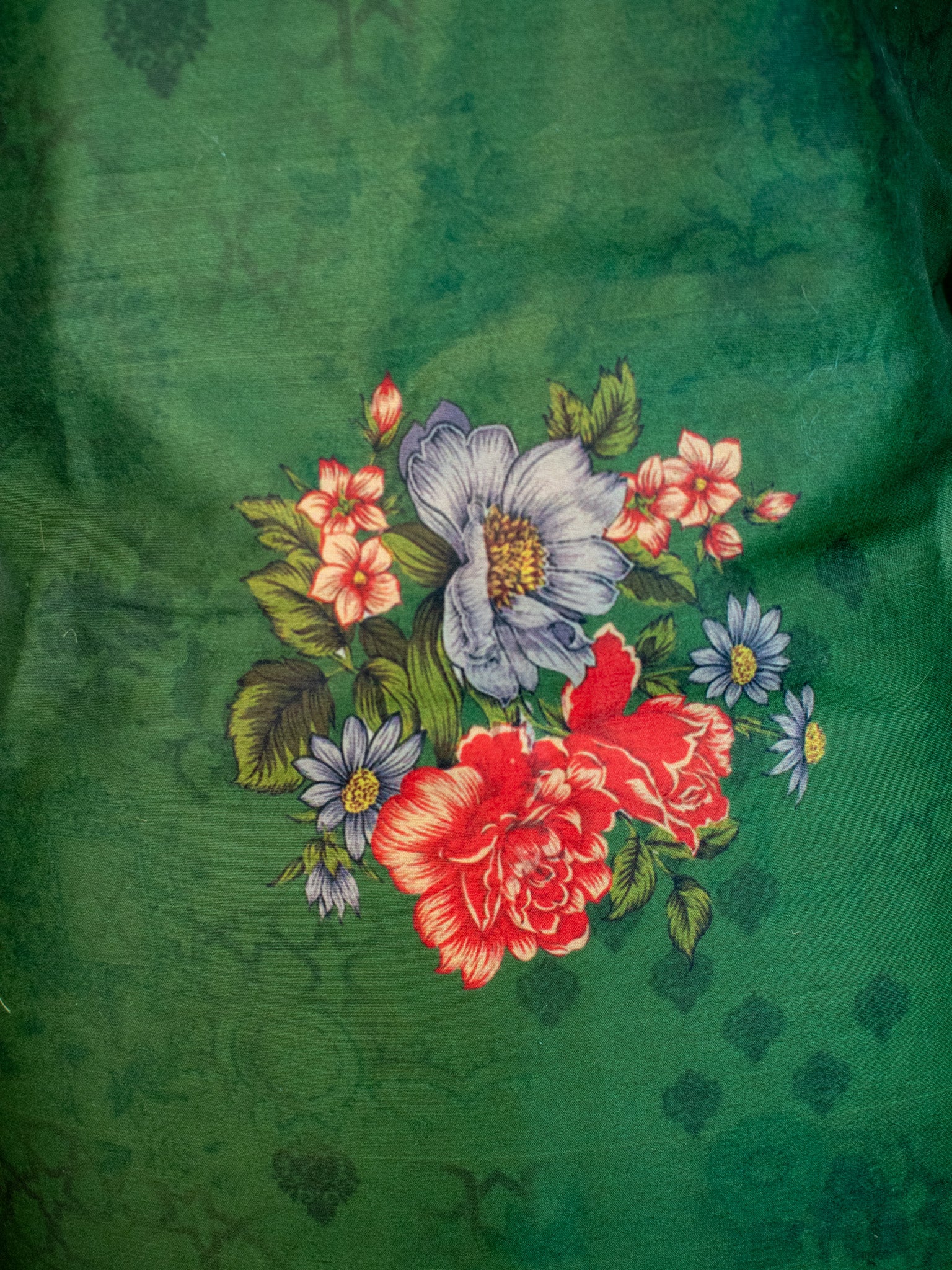 Banarasi Semi Silk Salwar Kameez Fabric With Floral Printed Dupatta-Green