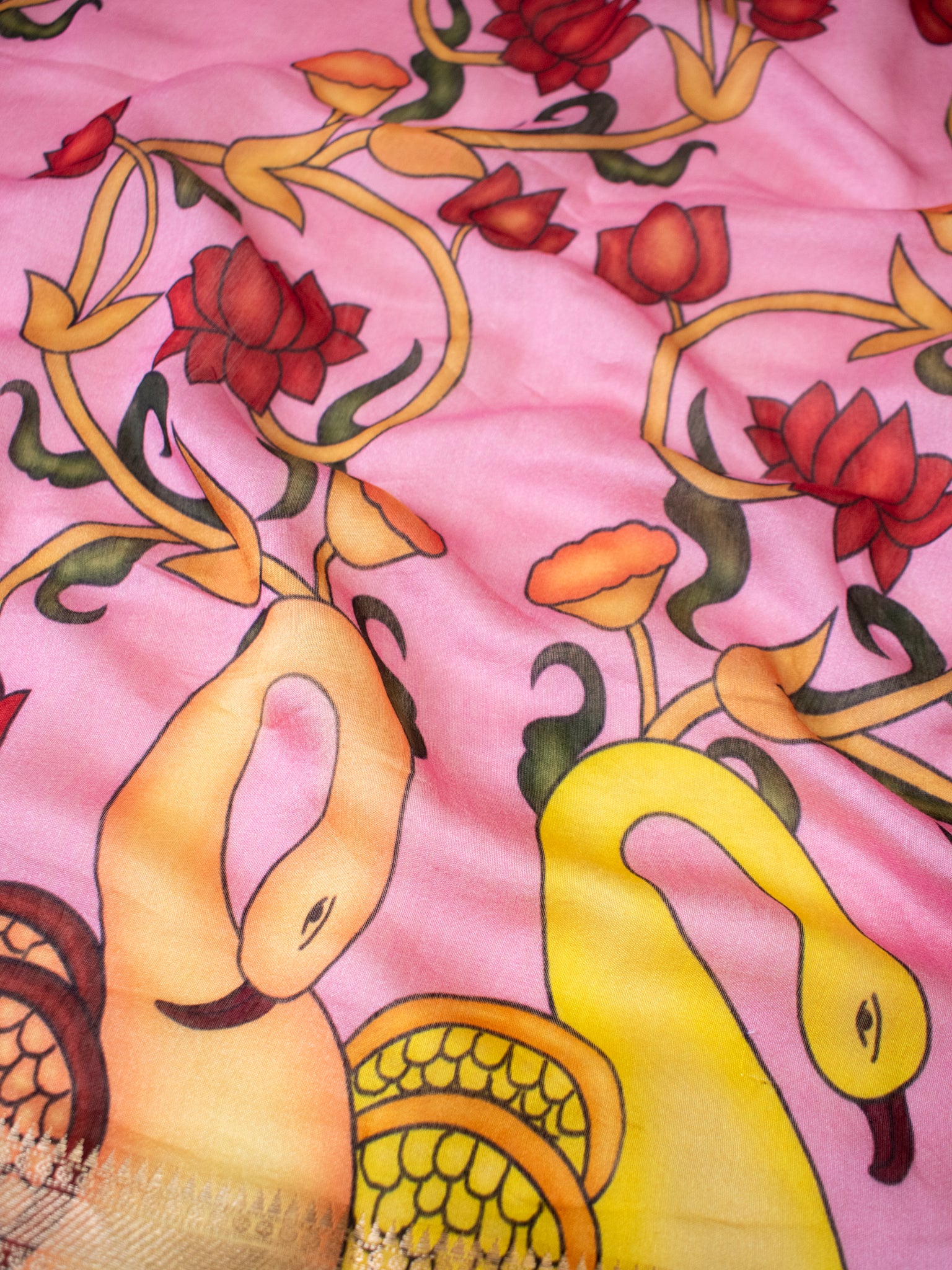 Banarasi Chanderi Digital Print Dupatta - Pink