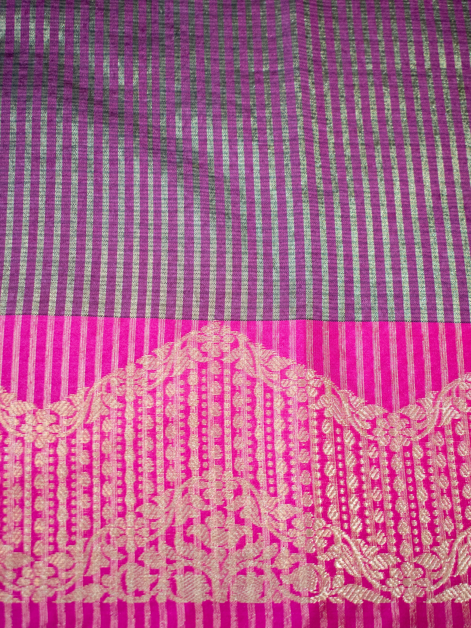 Banarasi Kota Check Saree With Embroidery & Border - Black