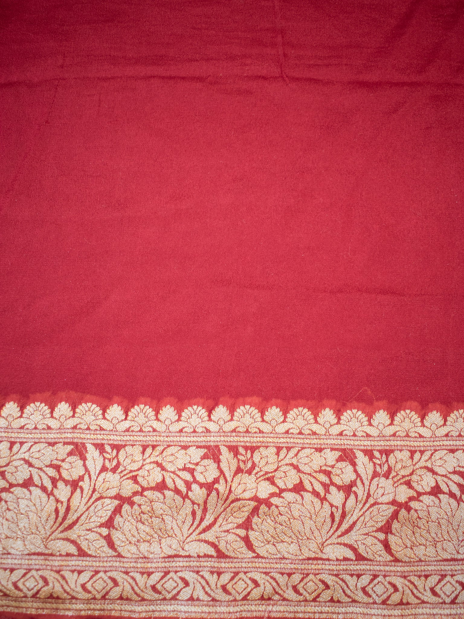 Banaras Pure Georgette Saree With Resham Weaving-Red