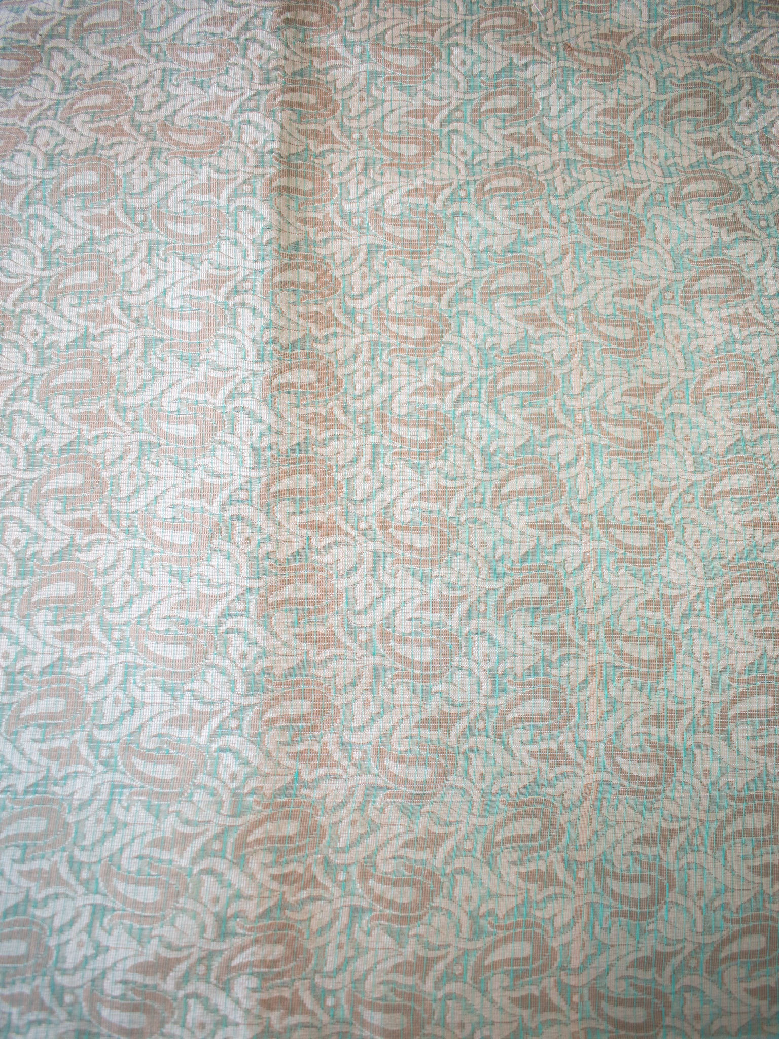 Banarasi Kota Check Saree with Resham Weaving Border- Green