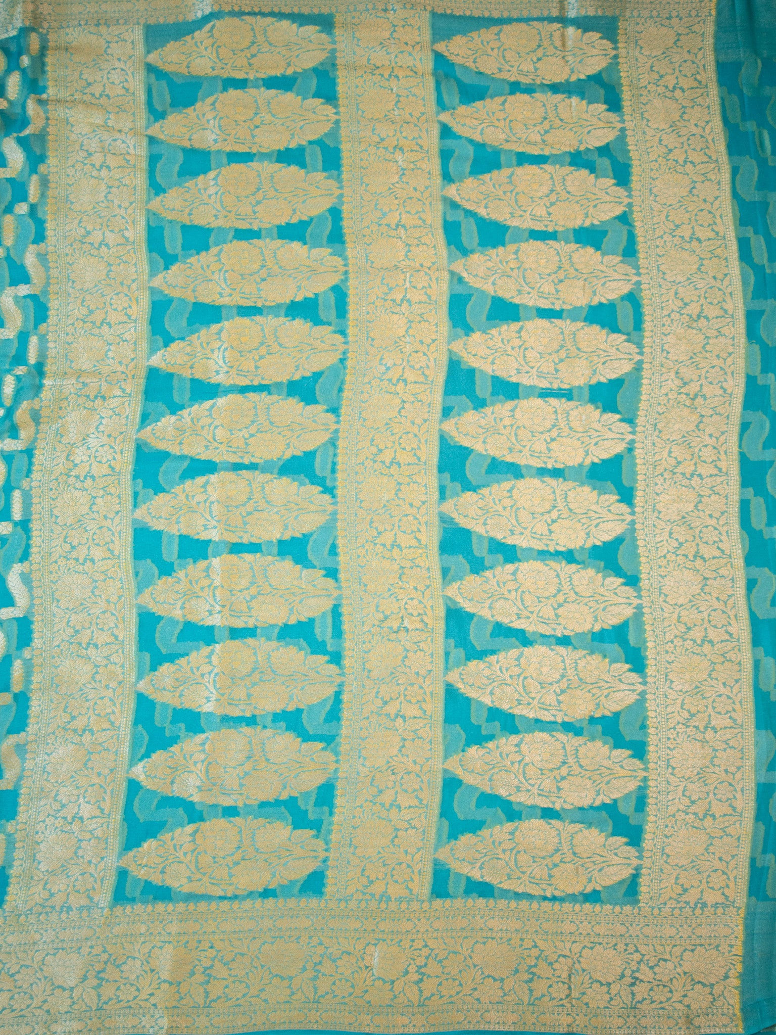 Banaras Pure Georgette Saree With Resham Weaving-Sky Blue