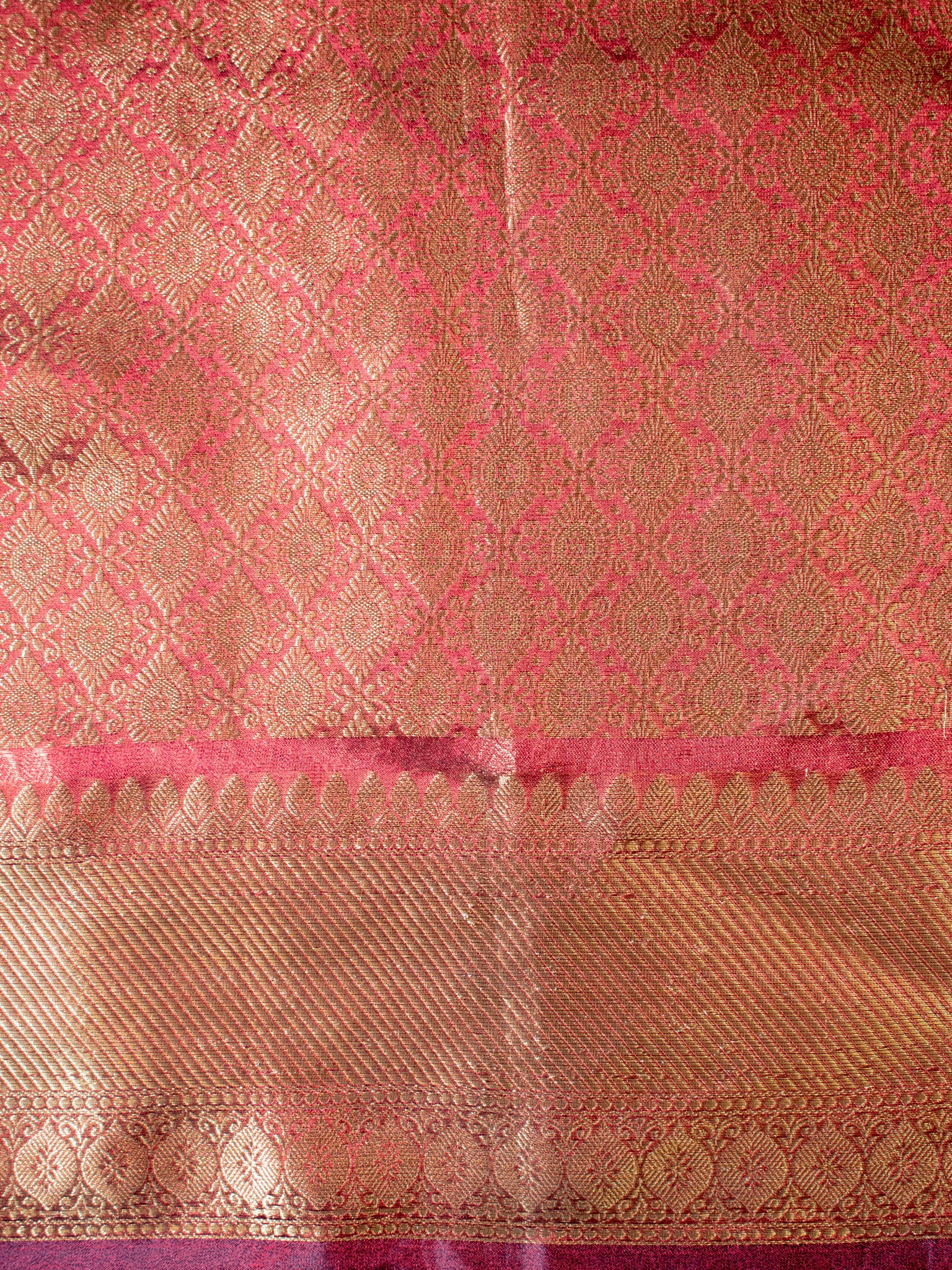 Banarasi Plain Tissue Saree With Zari Border- Brown