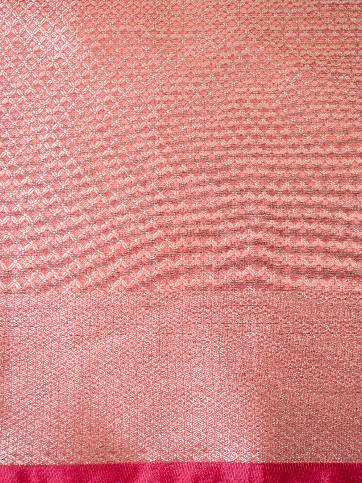 Banarasi Organza Mix Saree With Zari Weaving & Border- Red