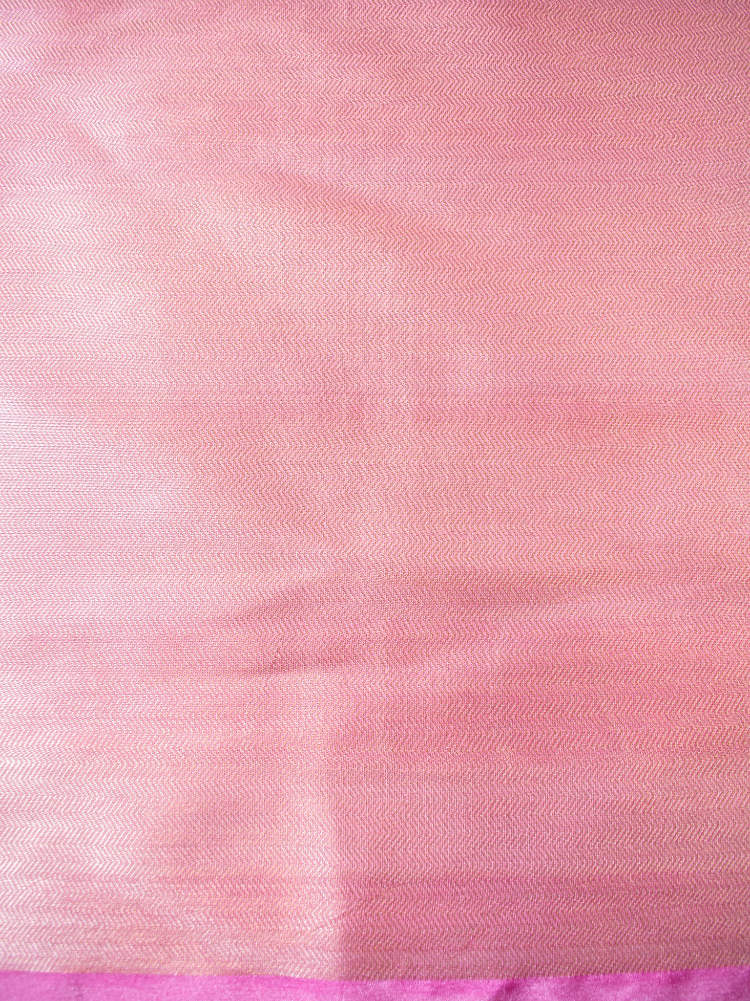 Banarasi Semi Silk Saree With Silver Zari Weaving & Border-Pink