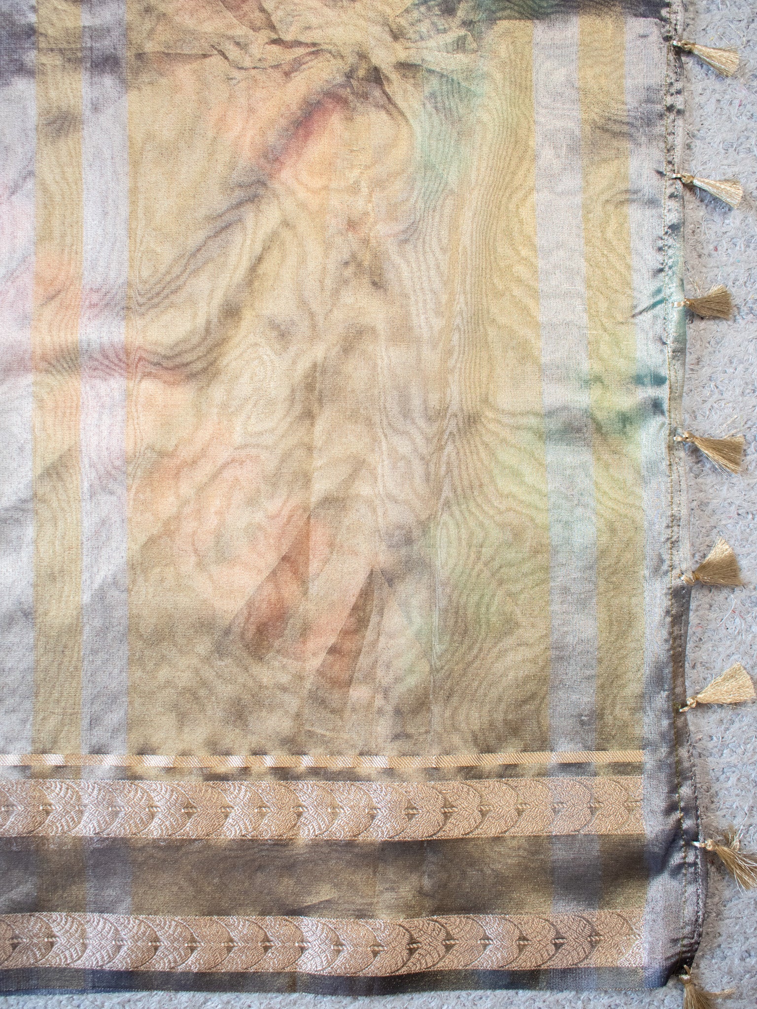 Banarasi Shibori Dyed Organza Saree With Zari Weaving