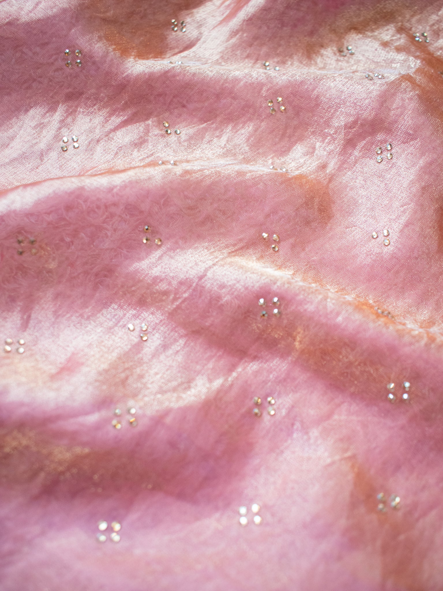 Tissue Sequin Saree - Pink