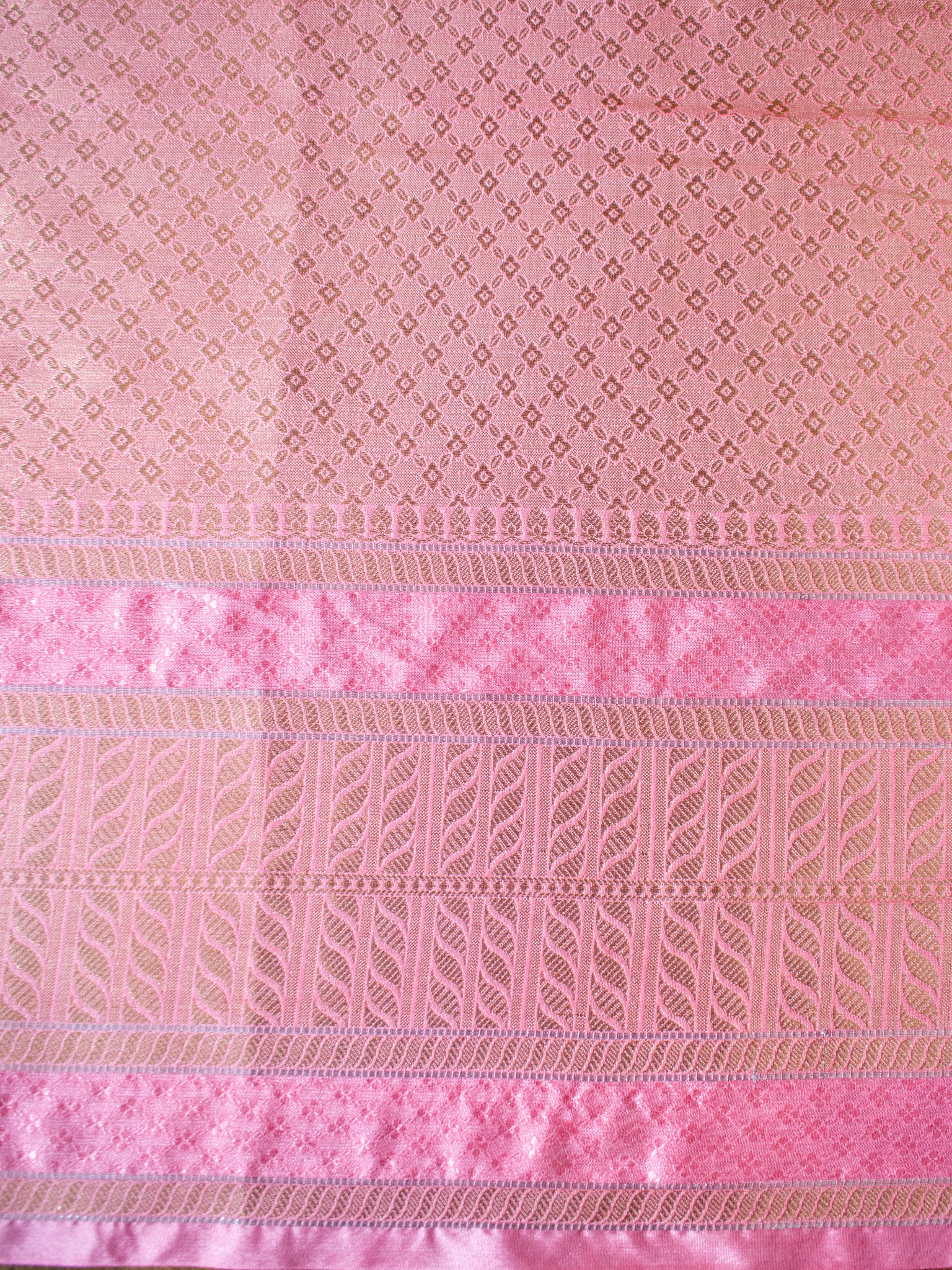 Banarasi Soft Cotton Mix Saree With Buti Weaving & Contrast Border- Wine